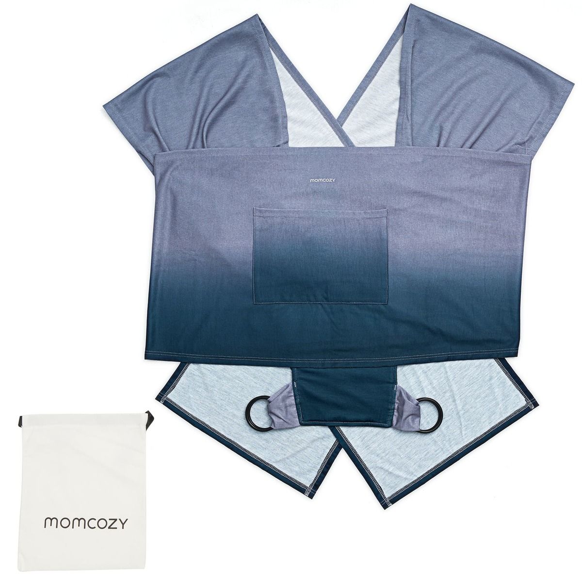 Porte-bébé écharpe Momcozy, dégradé bleu
