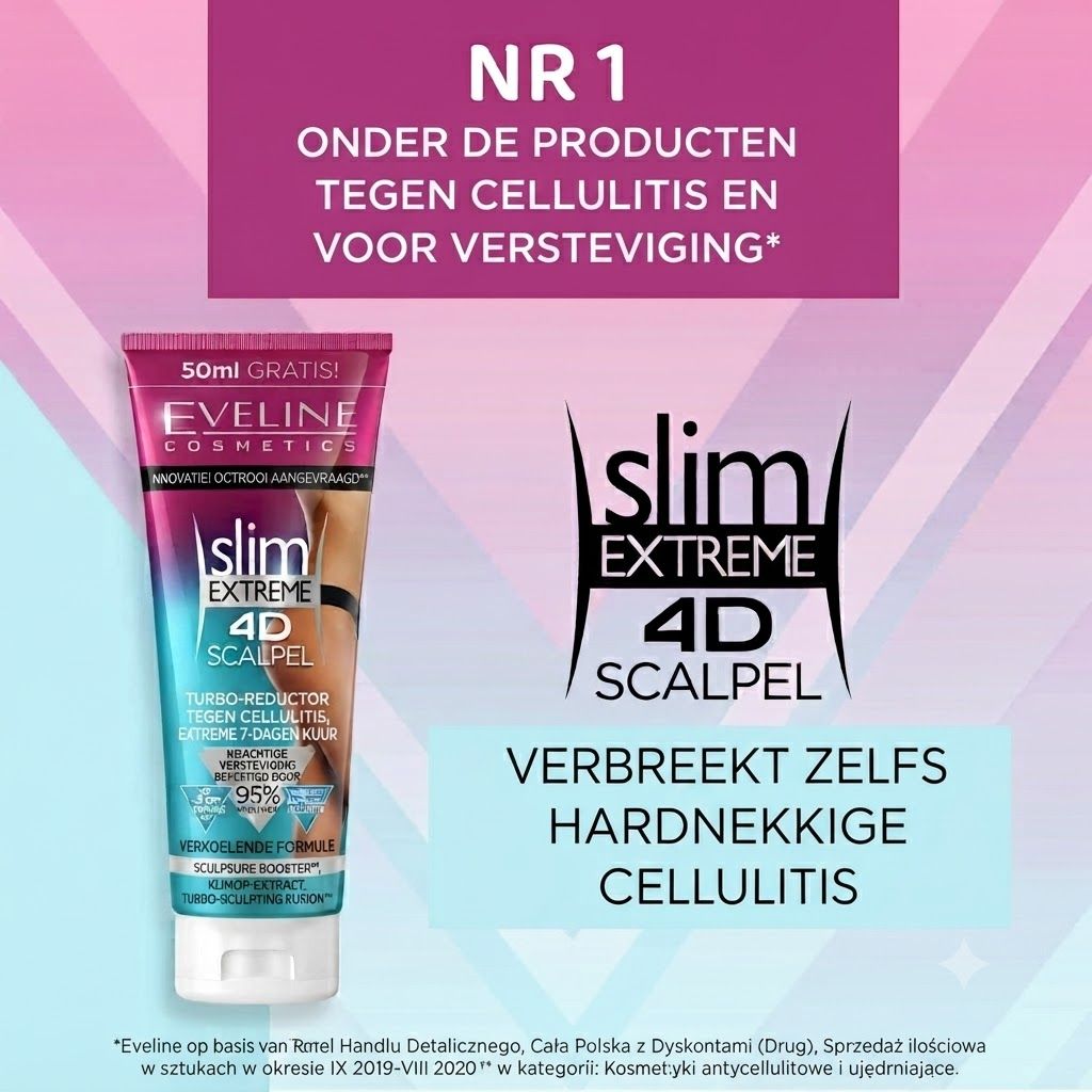 Eveline Slim Extreme 4D Scalpel tube, 50ml gratis. Turbo-reducer tegen cellulitis.