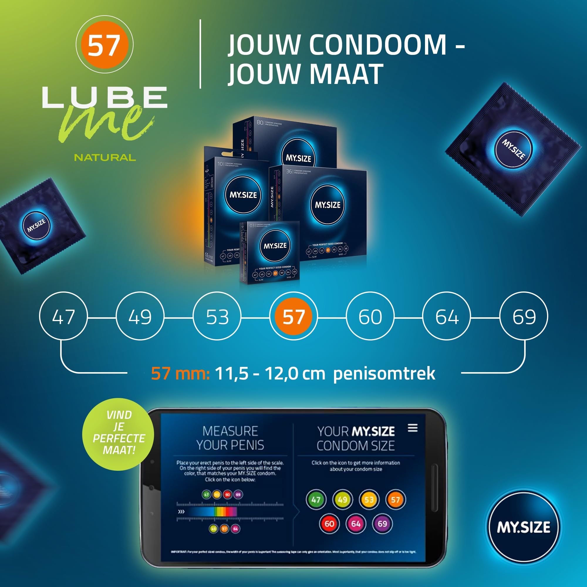 MY.SIZE PRO Condooms + LUBE ME Natural + Body Candle Set