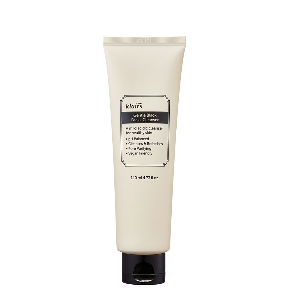 Witte tube met zwarte dop, Klairs Gentle Black Facial Cleanser.