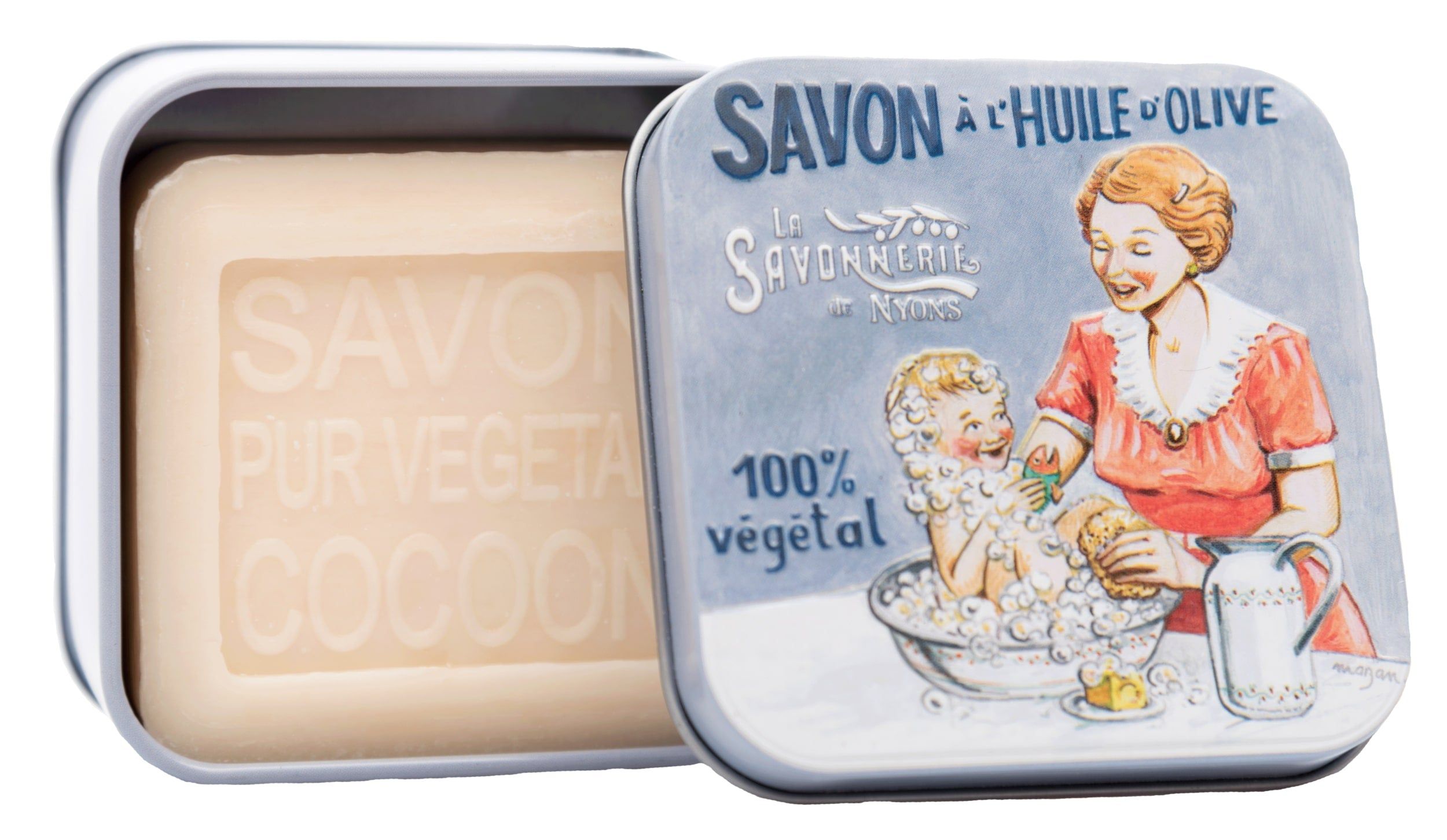 La Savonnerie de Nyons - Metalen doosje met zeep "Baby en Mama"