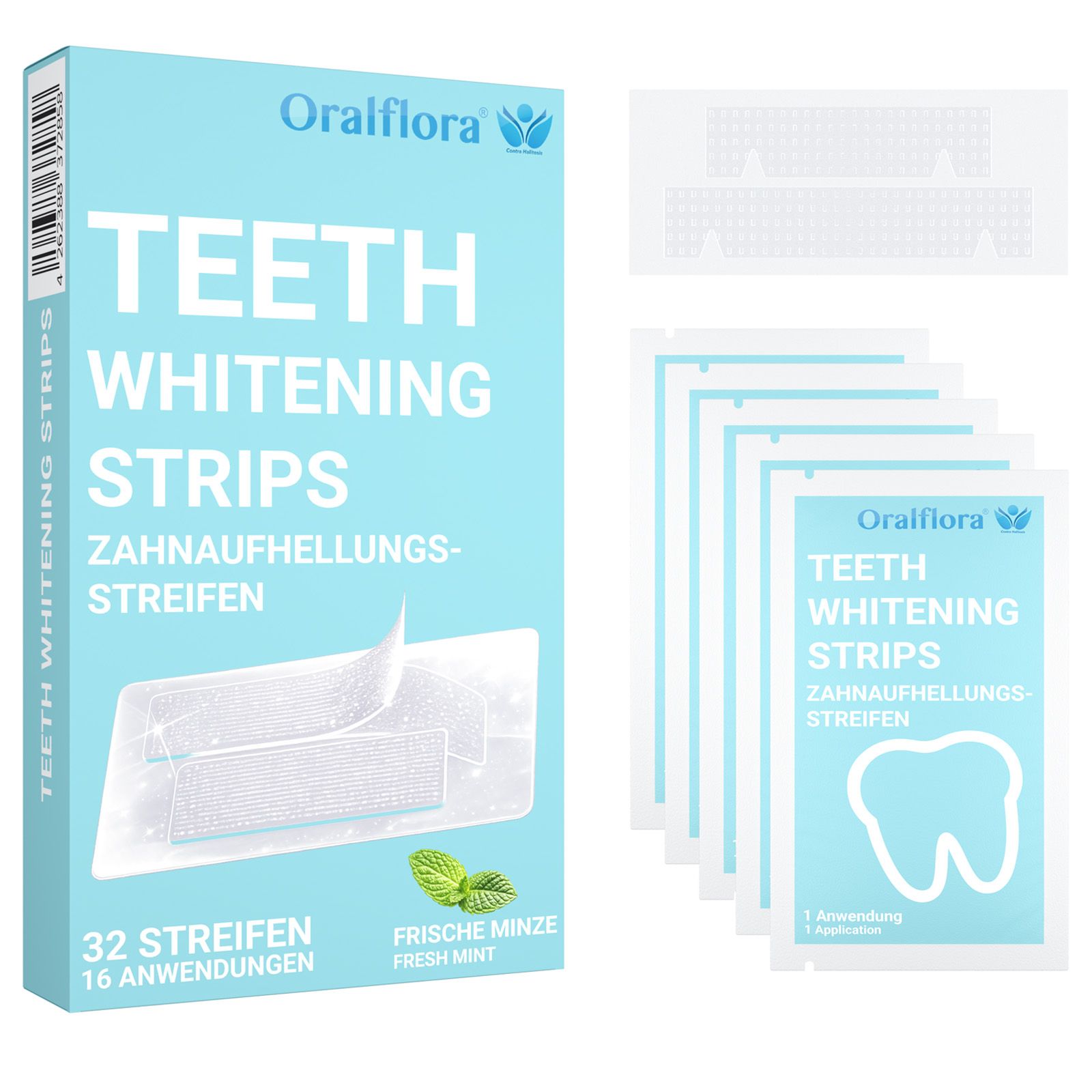 Oralflora Bandes de blanchiment dentaire – Whitening Strips pour des dents plus blanches