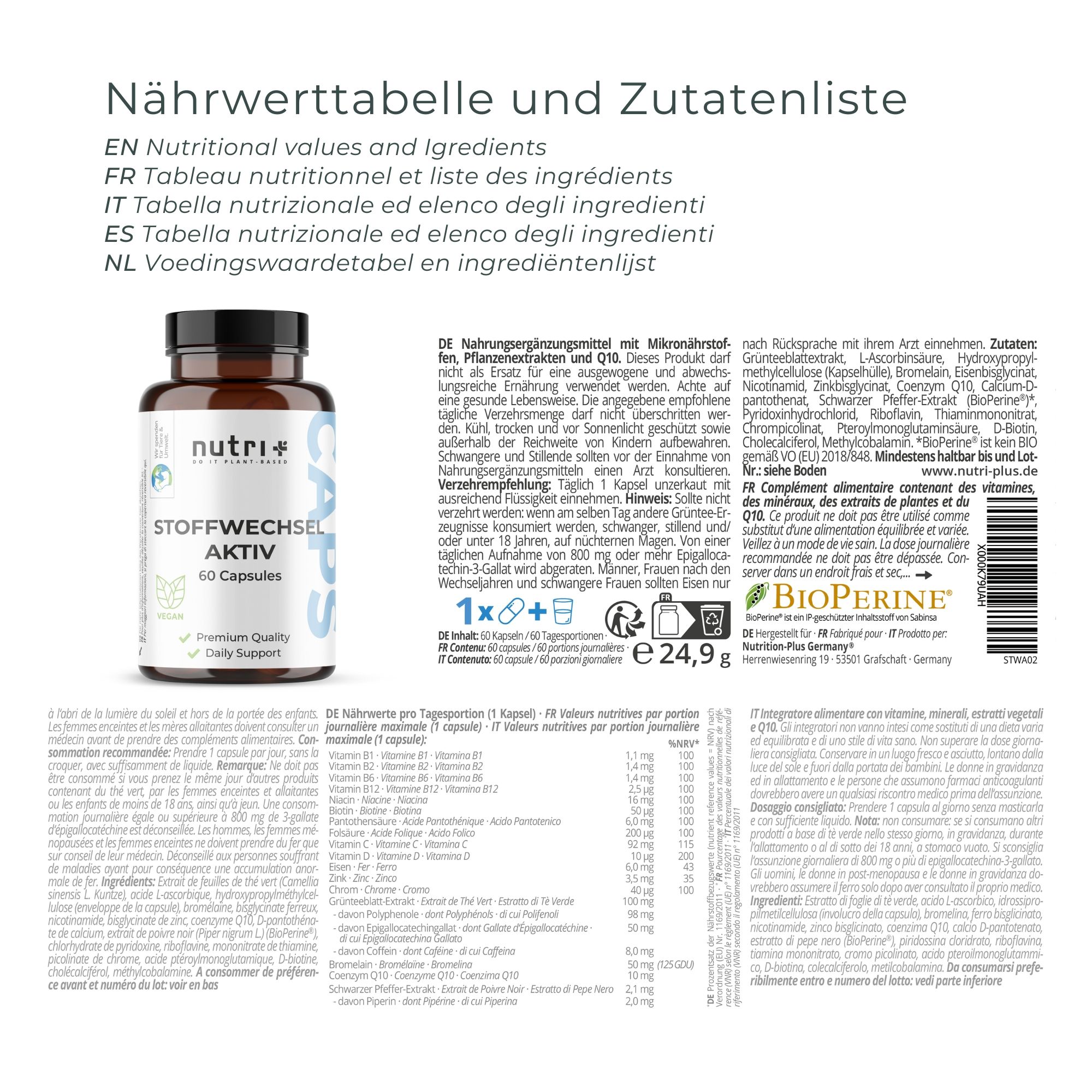 nutri+ Metabolisme Actief Capsules