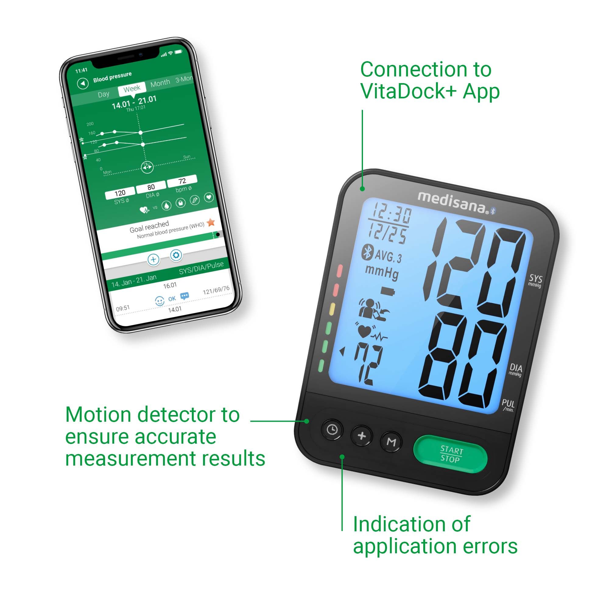 medisana BU 580 connect Tensiomètre bras | Tension & pouls | App Bluetooth