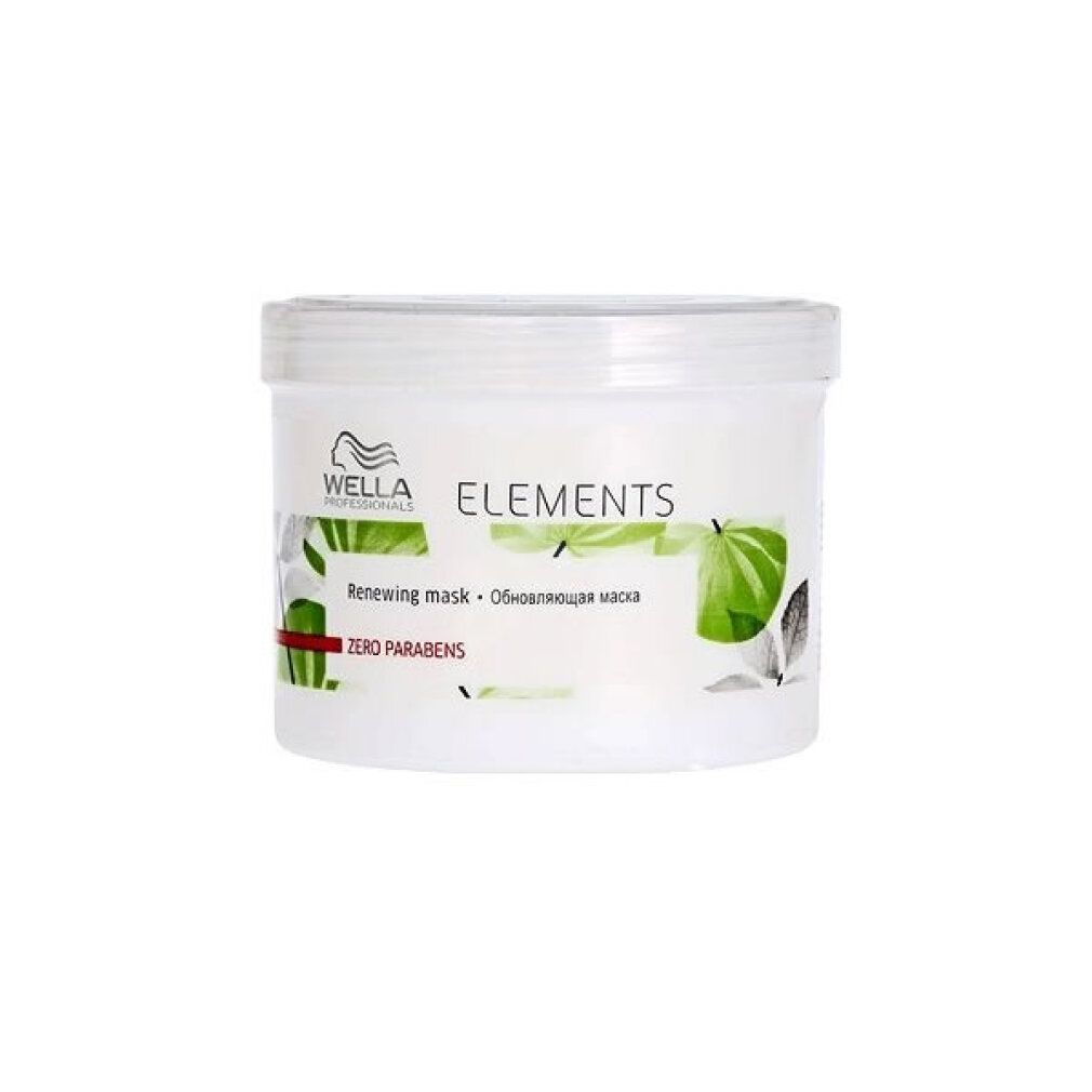 Masque Renouvelant Wella Elements, sans parabènes.