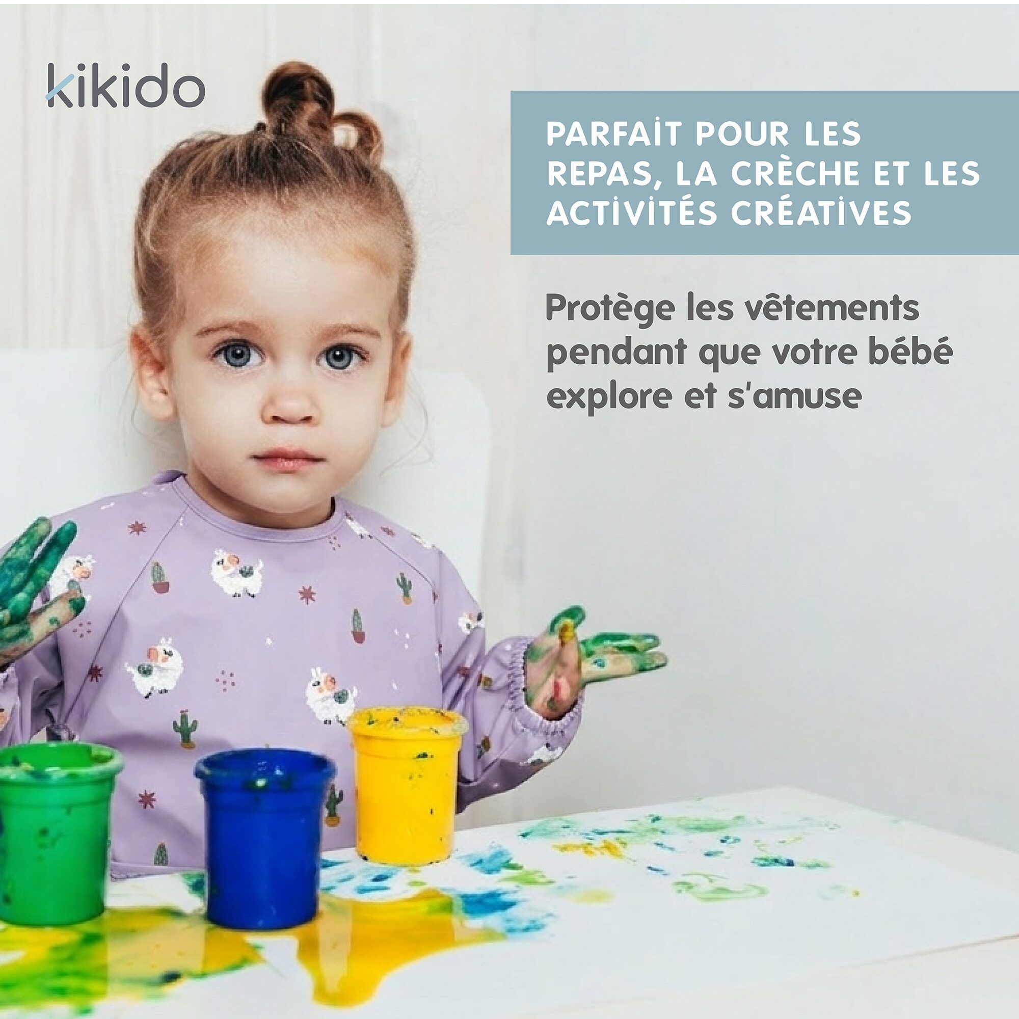 Kikido Bavoir à manches longues pour bébé Monstre