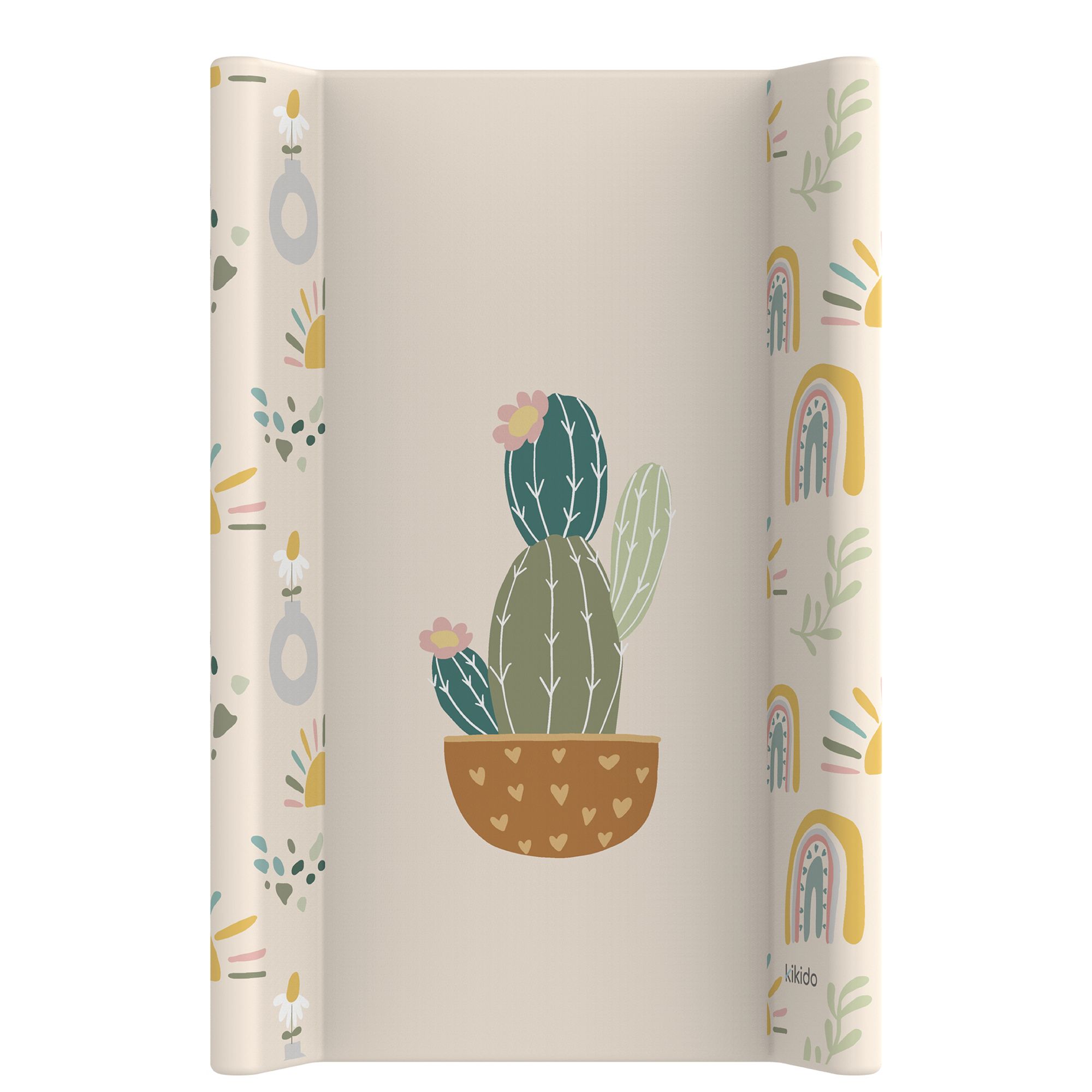 Commode matras met cactussen en regenboogrand, afmetingen 50x70 cm.