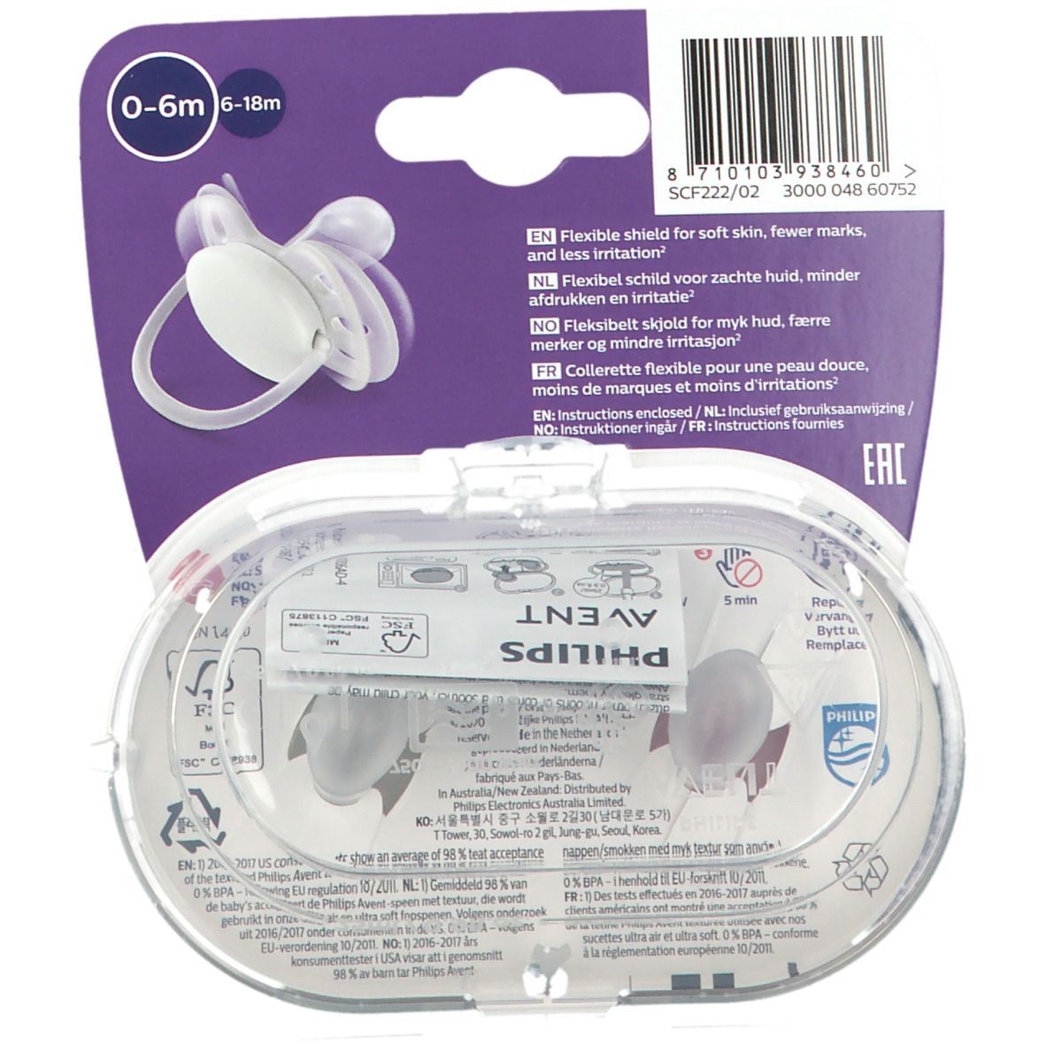 Philips Avent Ultra Soft Fopspeen Girl 0-6 Maanden SCF222/02