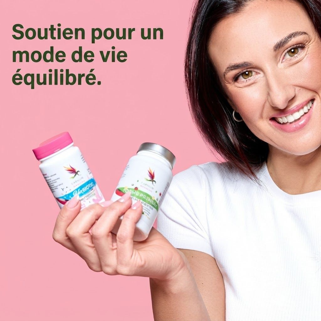 Bouteille Carnium Botanicals Premium Shape avec explications des ingrédients.
