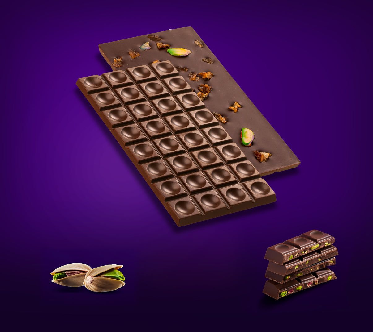 odilia Chocolat bio aux dattes et à la pistache, 71 % de cacao