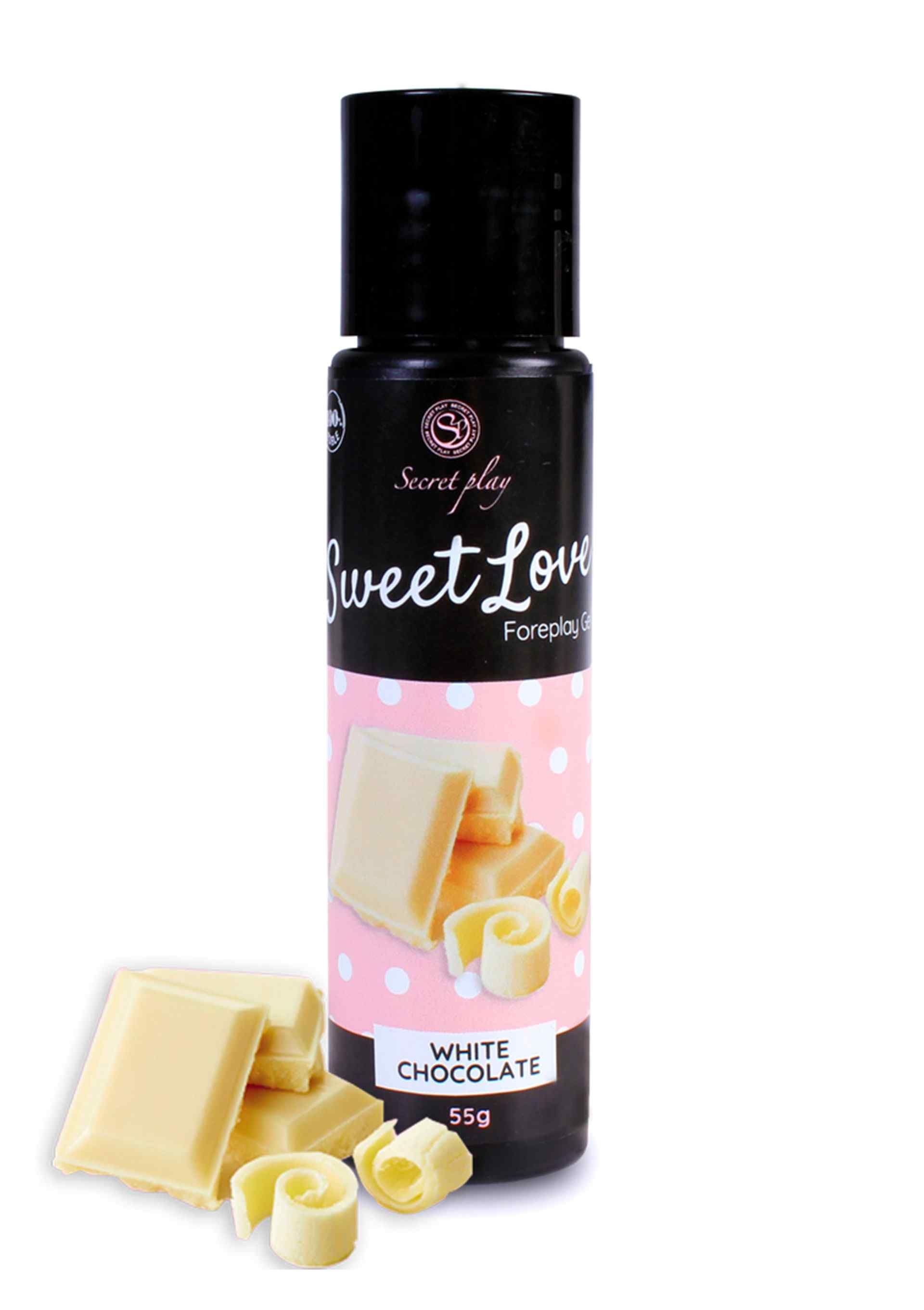 Flesje witte chocolade glijmiddel, 55g.