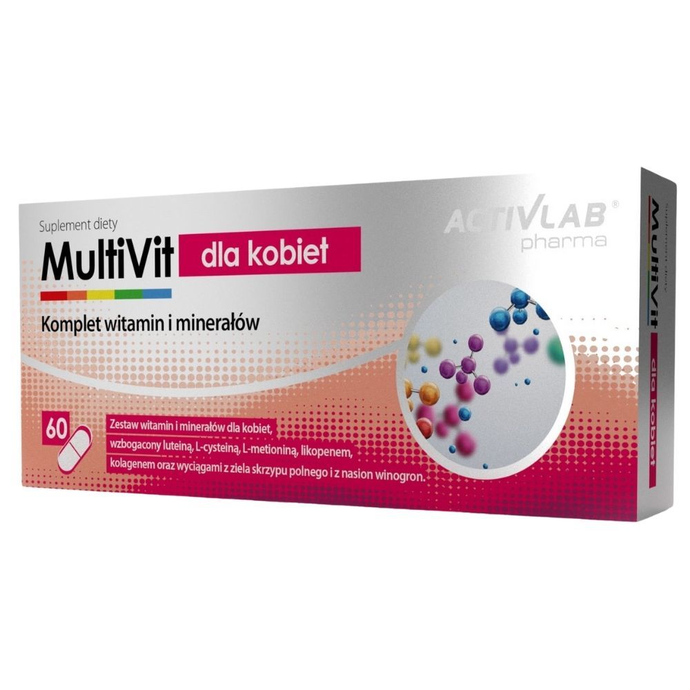 Activlab Multivit voor vrouwen: doos van 60 capsules, multivitamine en mineralen complex.