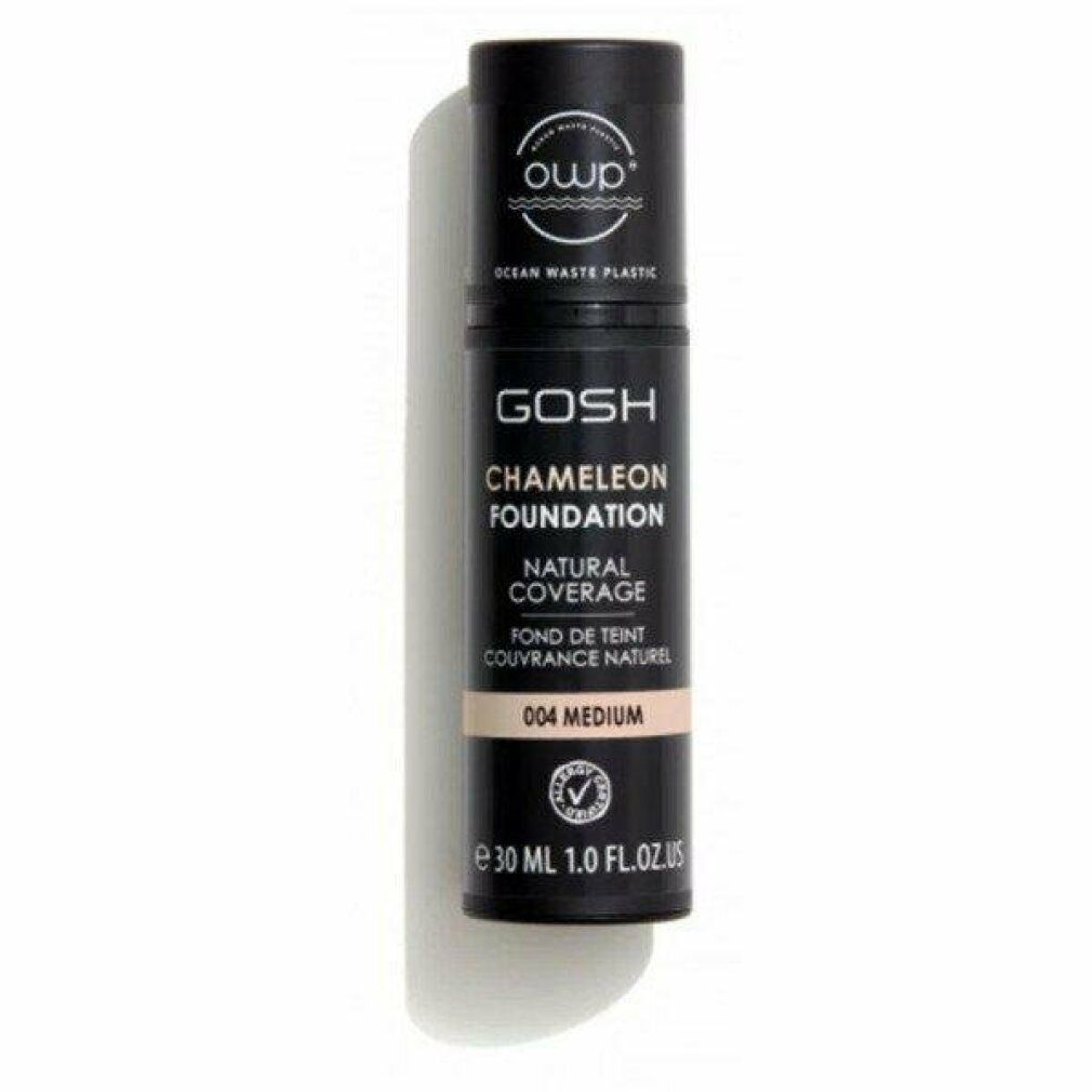 Gosh Chameleon Foundation, tint 004 Medium, 30 ml fles met pompdispenser.