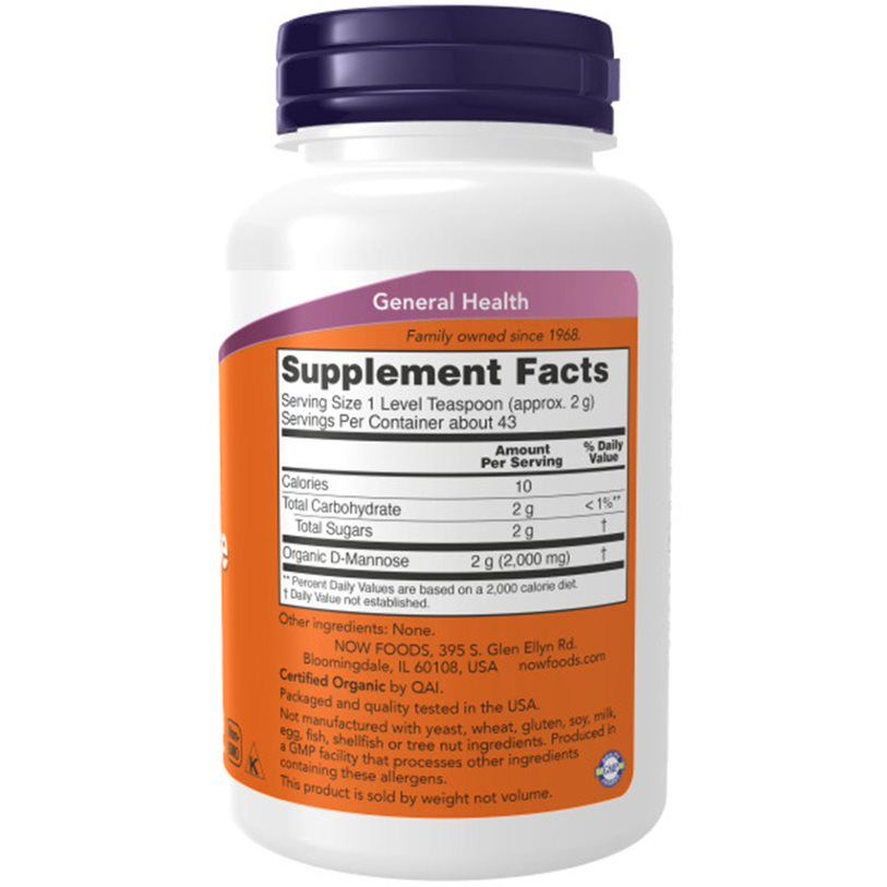 Achterkant van de witte pot. Opschrift: Supplement Facts. Bevat voedingsinformatie en ingrediënten. Biologisch gecertificeerd.