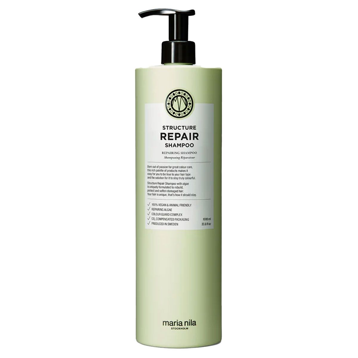 Flacon pompe de shampooing Maria Nila Structure Repair, 1000ml.