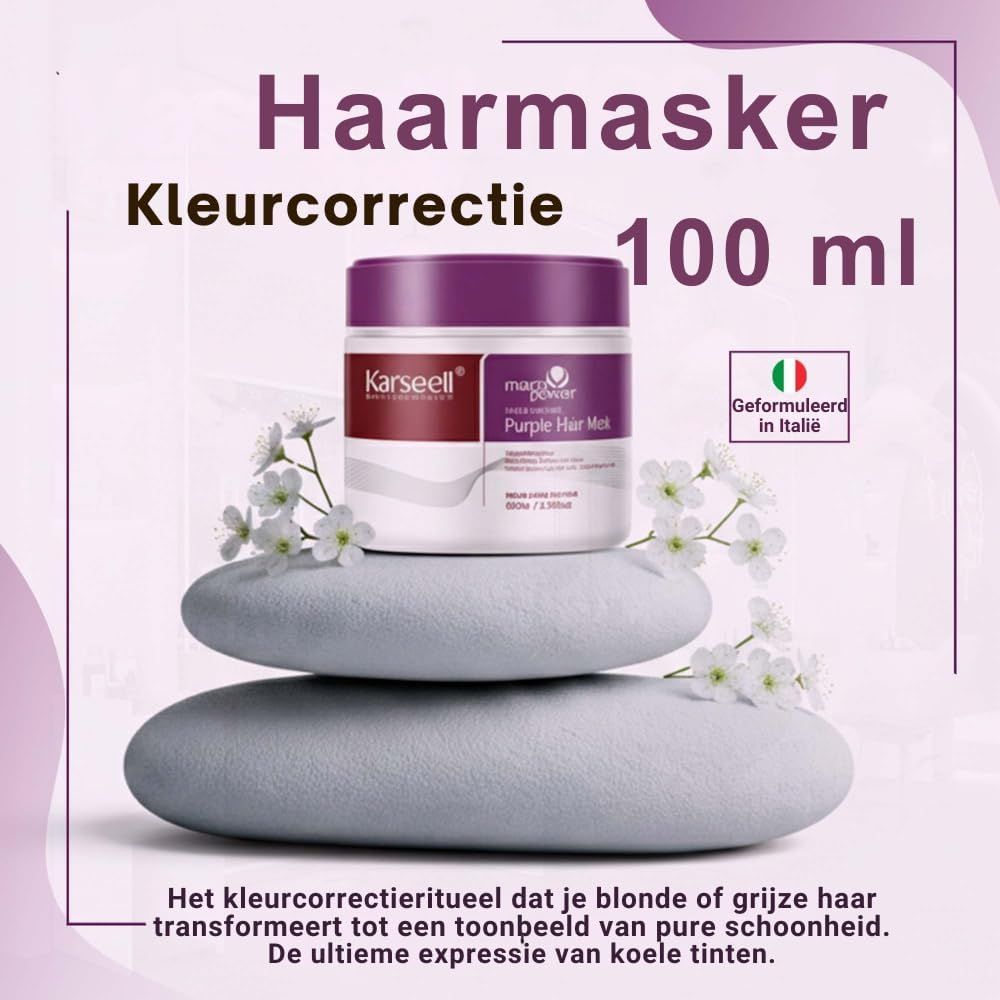 KARSEELL Paars Anti-Geel Haarmasker voor Blond en Grijs Haar