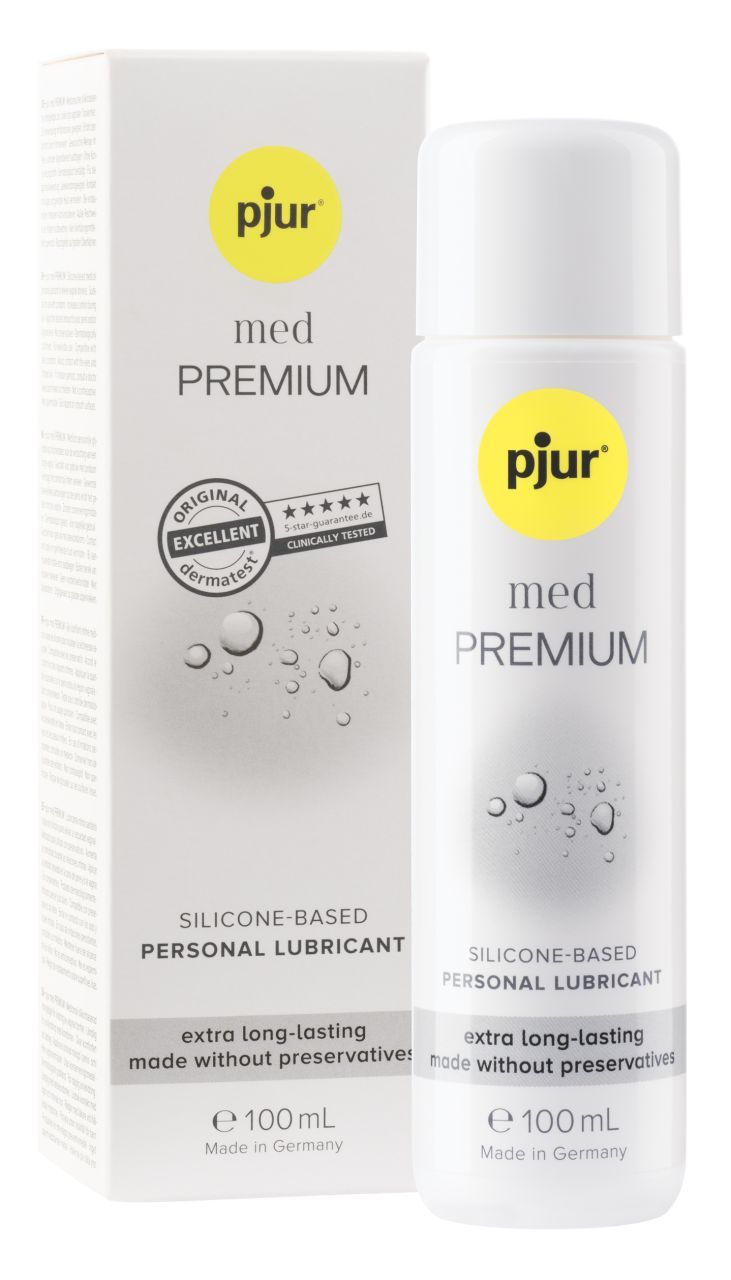 Emballage et flacon de lubrifiant pjur® MED Premium Glide, 100ml.