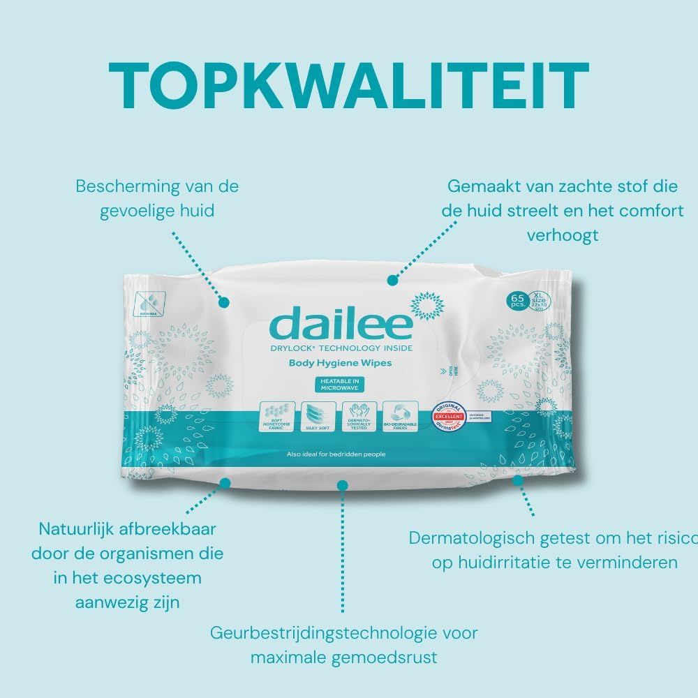 Dailee Vochtige Doekjes voor Volwassenen en Senioren XXL