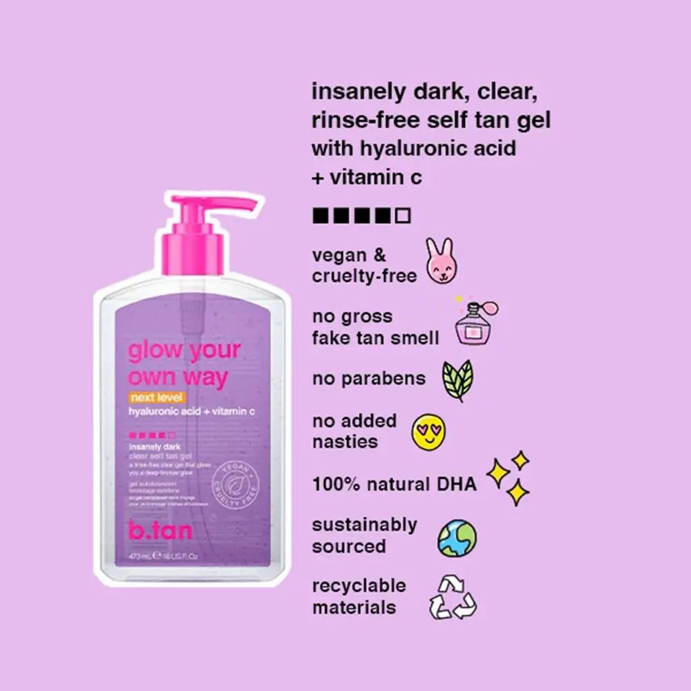 Fles met roze pomp en tekst. Vegan & dierproefvrij. Geen parabenen, geen nare geur. 100% natuurlijke DHA.