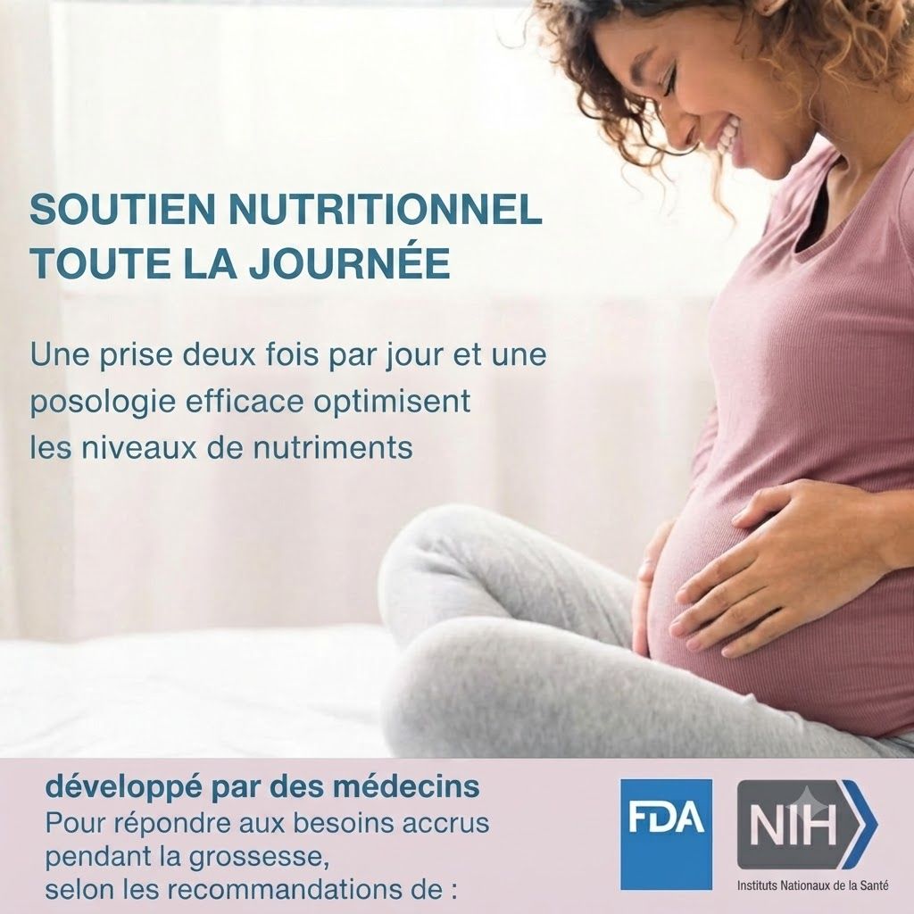 Femme enceinte assise en tailleur. Développé par des médecins pour le soutien de la grossesse.