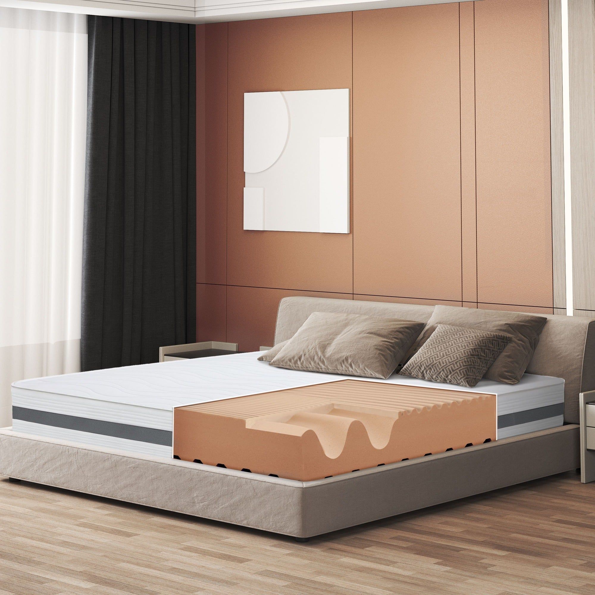 The White Stone Matras 90x190 cm Antibacterieel Schuim | Hoogte 25 cm | 3D Air Hypoallergeen Hoes
