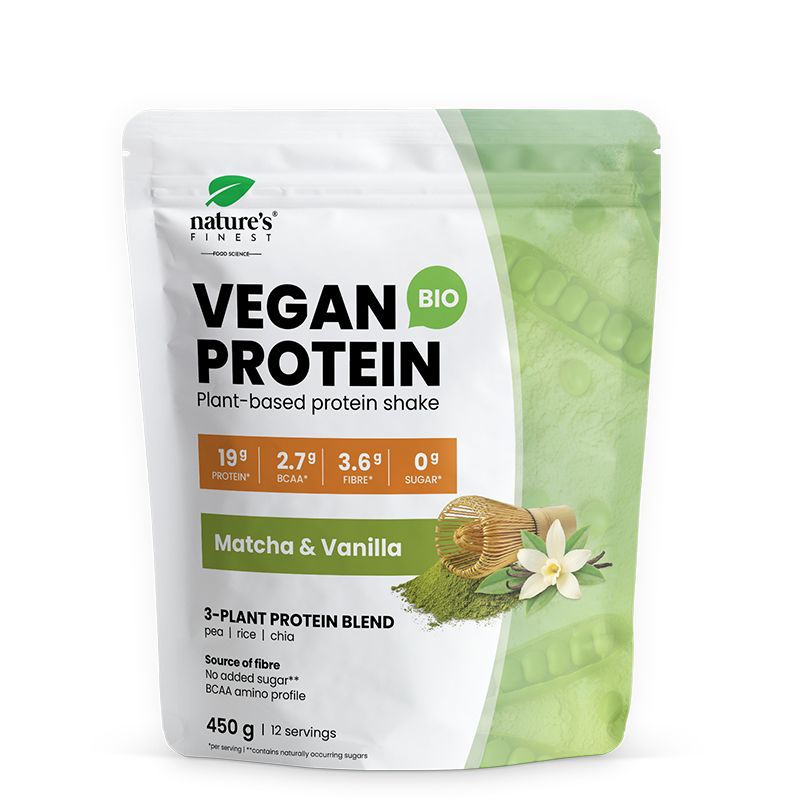 Nature's Finest Bio Vegan Protein Vanille & Matcha, poudre de protéines