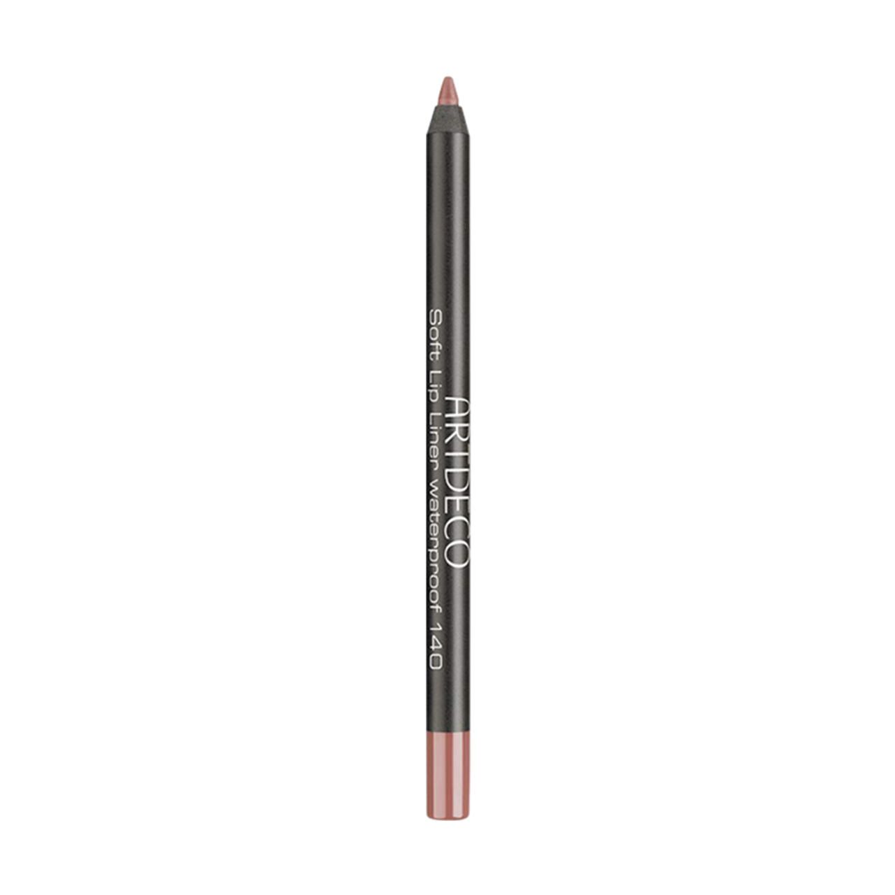 Lipliner potlood. Zwart, met productnaam en kleurnummer. Punt en uiteinde roze.