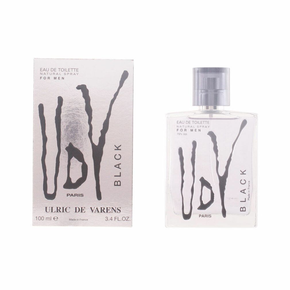 Ulric De Varens Black Eau de Toilette pour Homme, flacon et emballage 100ml.