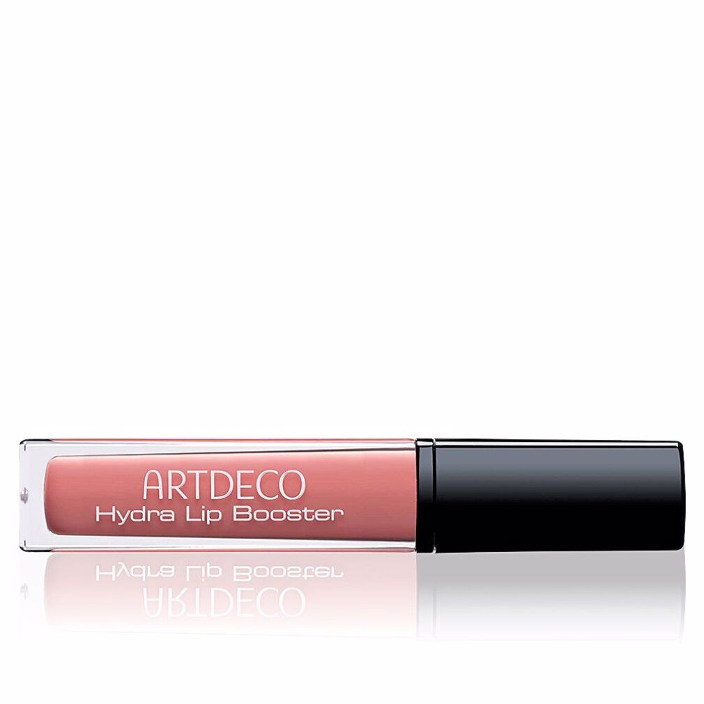 Artdeco Hydra Lip Booster. Roze lipgloss in transparante tube met zwarte dop. Opschrift: ARTDECO, Hydra Lip Booster.