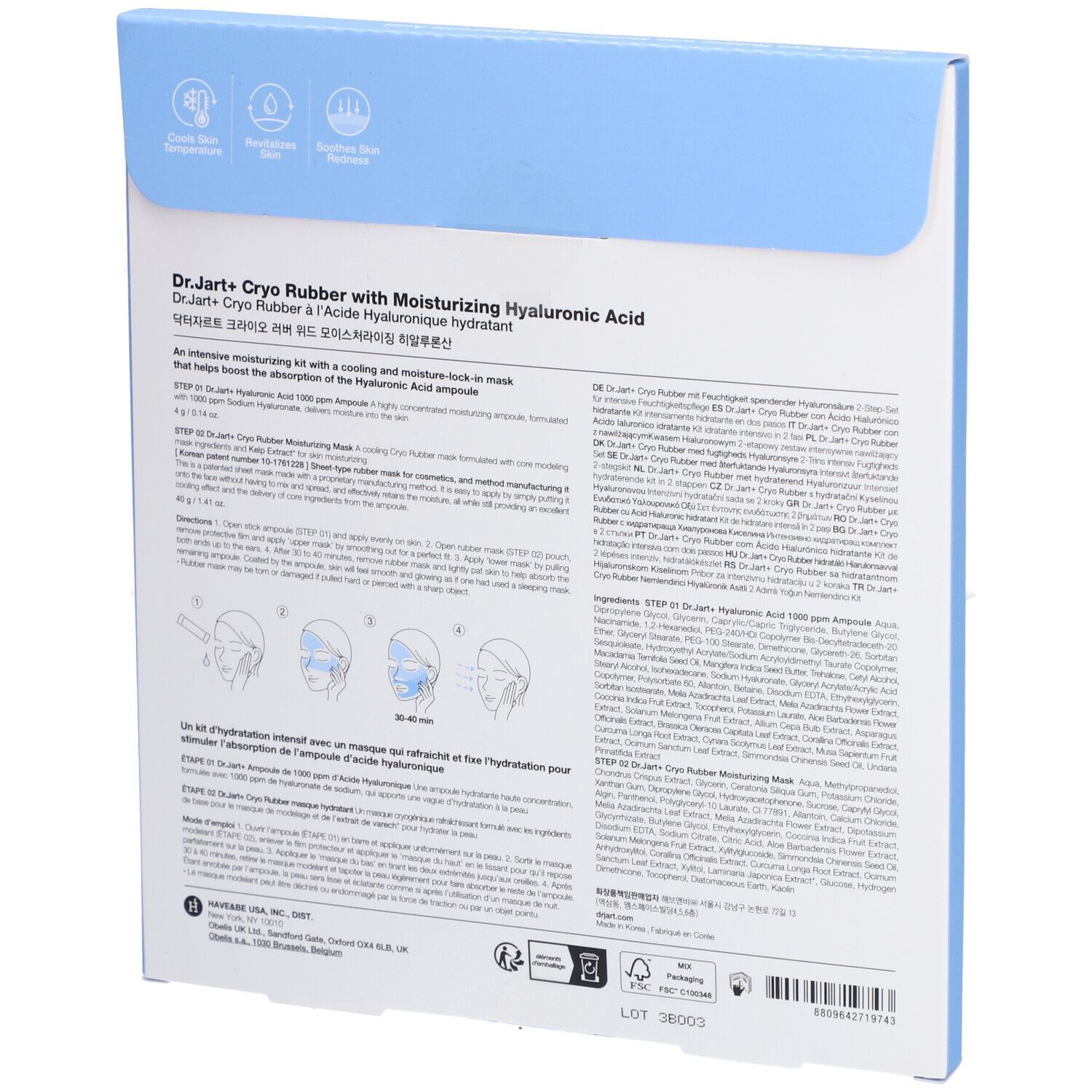 DR.JART Cryo Rubber avec Acide Hyaluronique Hydratant
