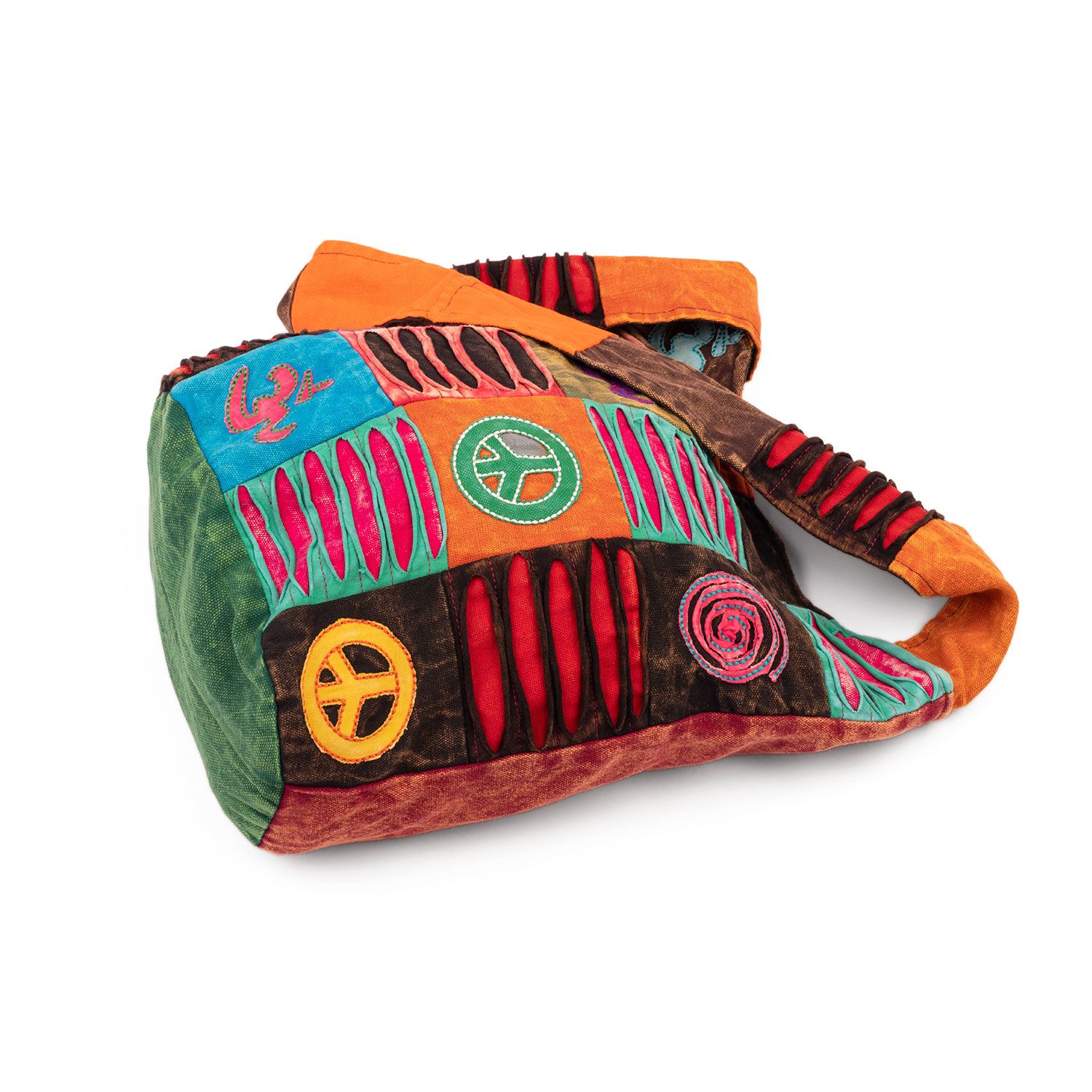 bodhi Om Shanti Tas, Patchwork - veelkleurig