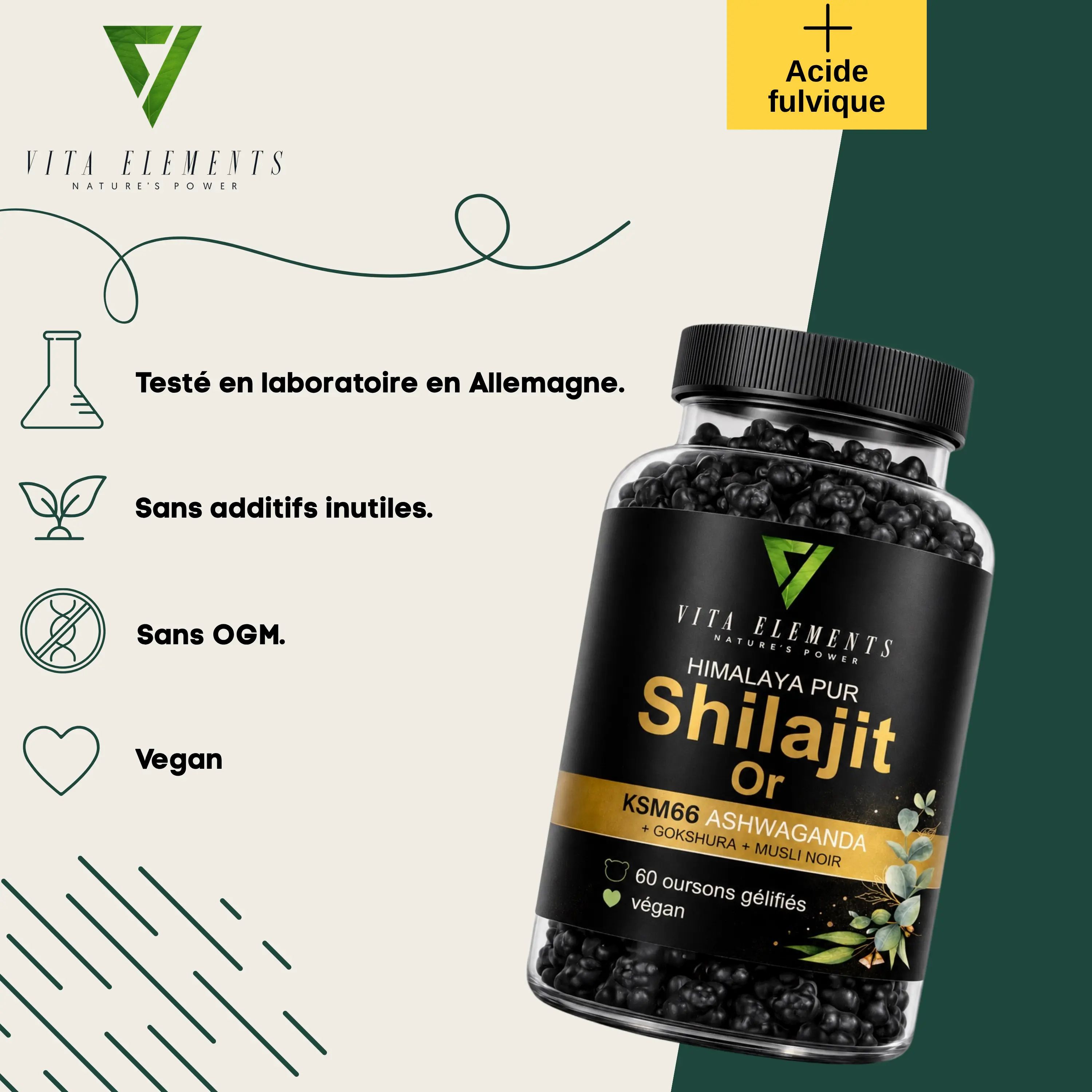 Vita Elements Bonbons gélifiés Himalaya Shilajit Gold