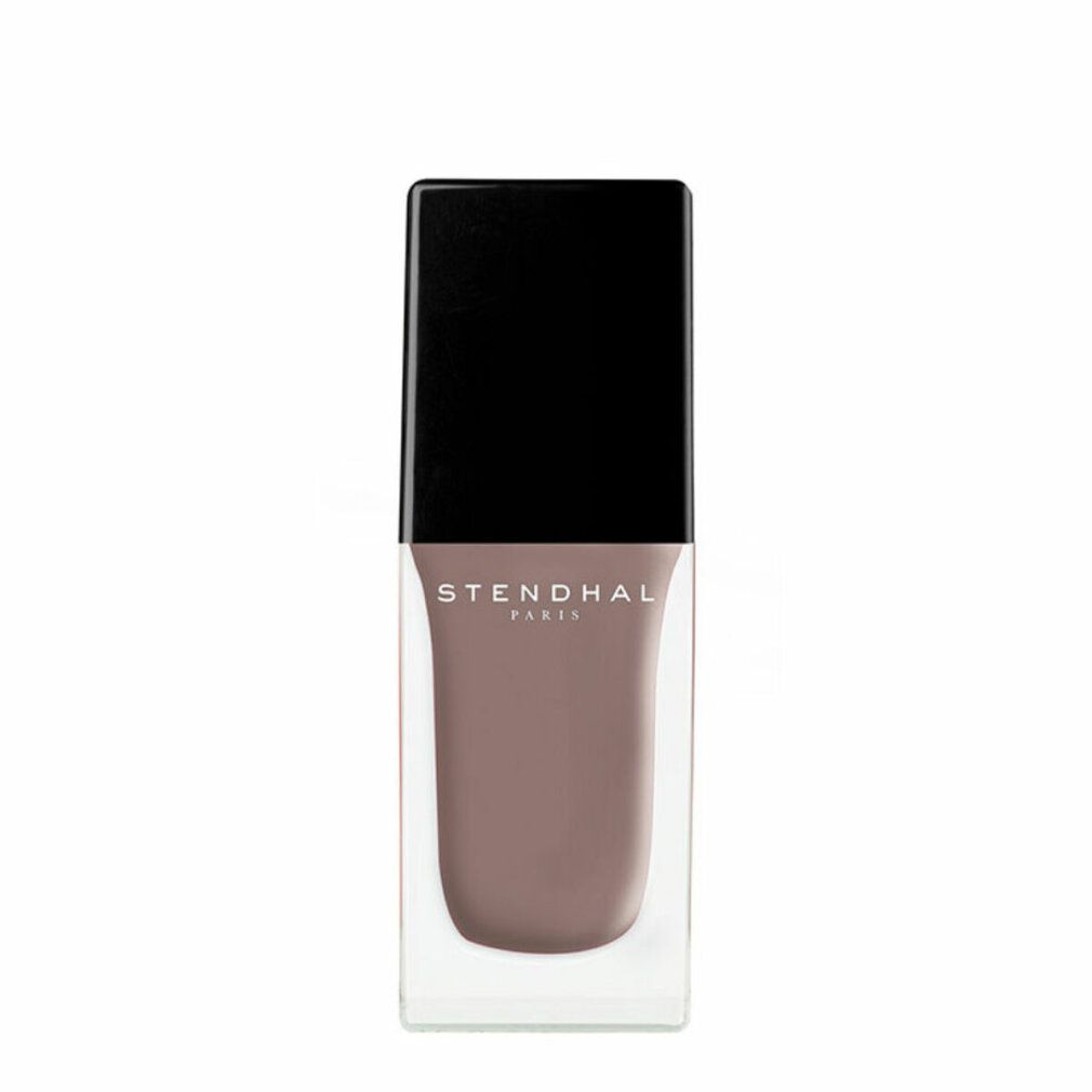 Flacon de vernis à ongles avec bouchon noir. Le vernis est brun clair. "STENDHAL PARIS" est inscrit sur le flacon.