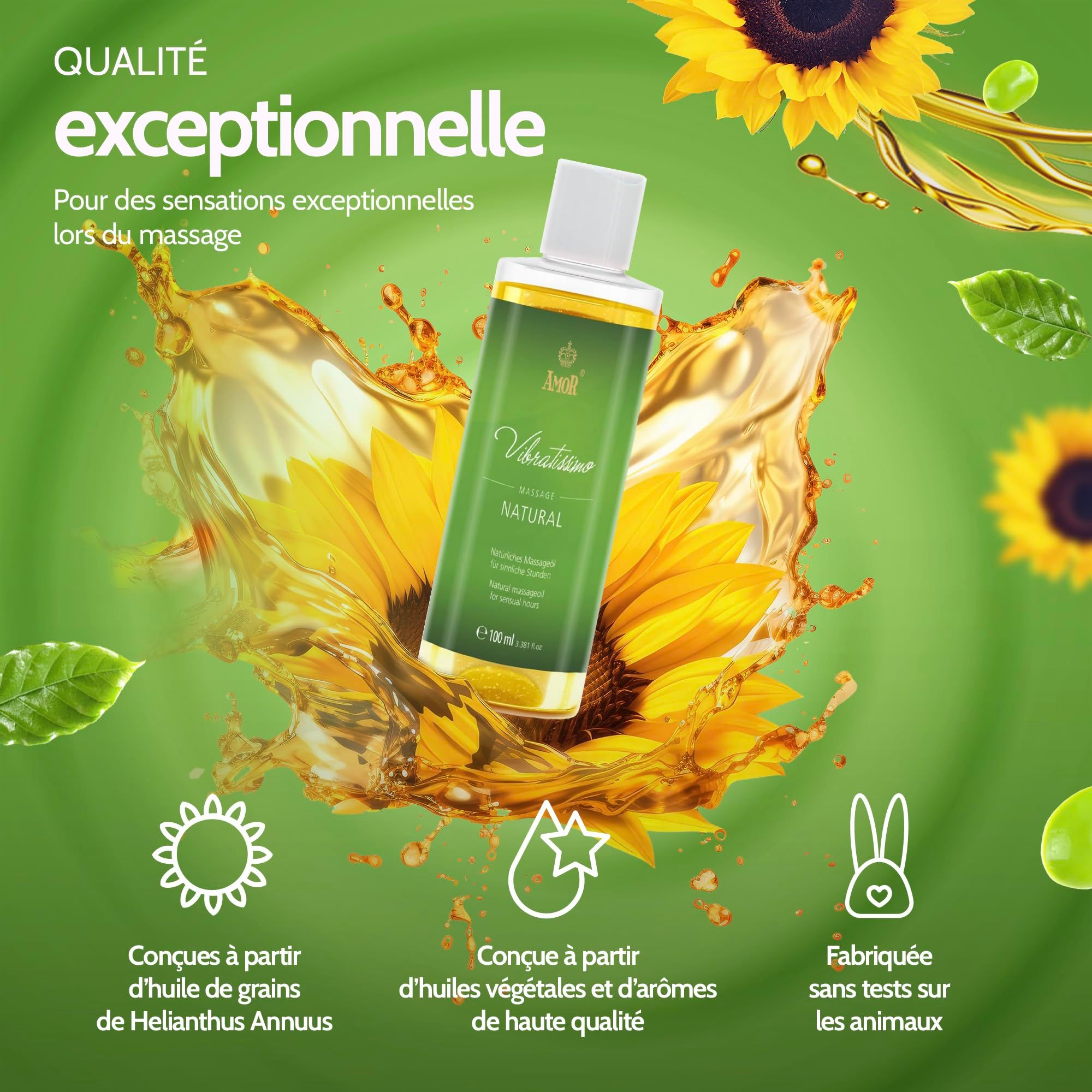 Vibratissimo Huile de Massage Natural