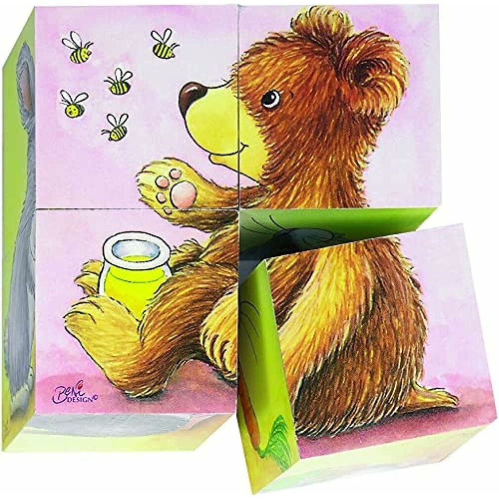 Goki Houten Blokpuzzel Babydieren