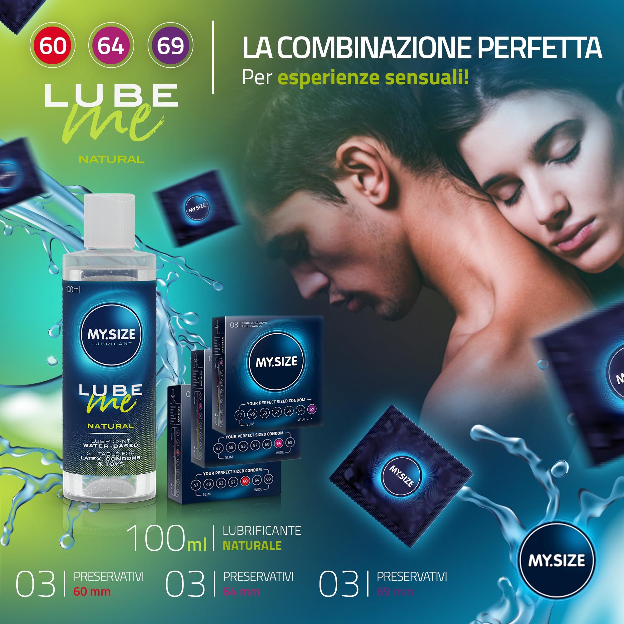 MY.SIZE Préservatifs + LUBE ME Natural Set