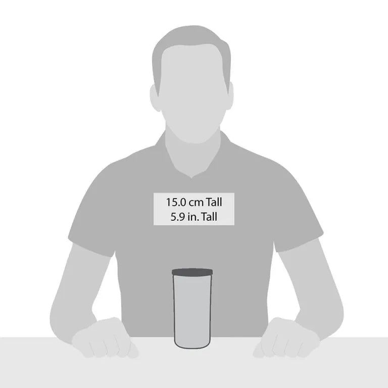 Silhouette d'une personne à côté d'une bougie. Bougie: 15,0 cm de haut, gris foncé. Texte: 15.0 cm Tall, 5.9 in. Tall.