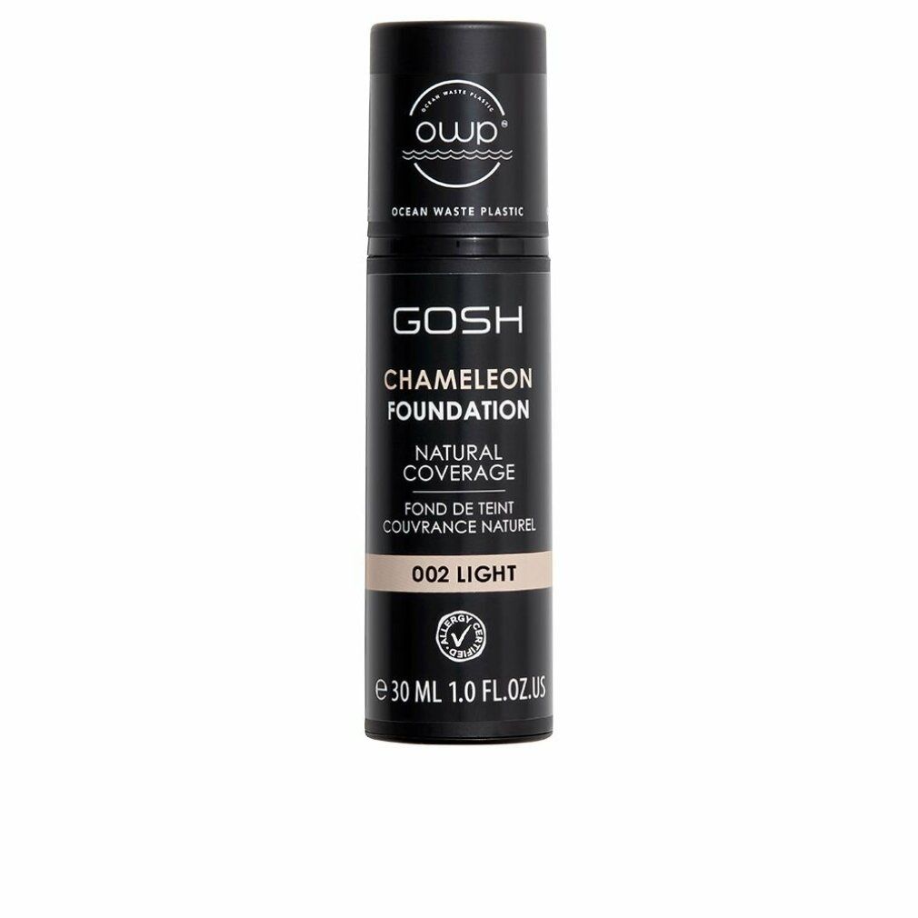 Gosh Chameleon Foundation, tint 002 Light, 30 ml fles met pompdispenser.