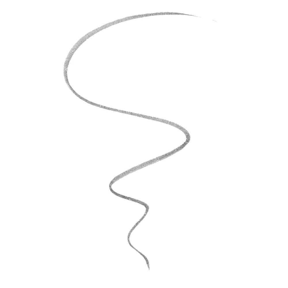 Ligne grise ondulée, probablement d'un crayon à sourcils.