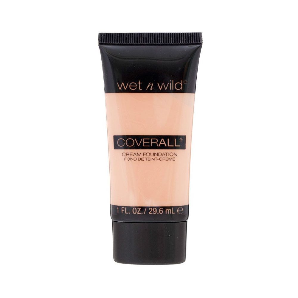 Fond de teint crème en tube. Bouchon noir et texte. Nom du produit : Coverall. Volume : 29,6 ml.