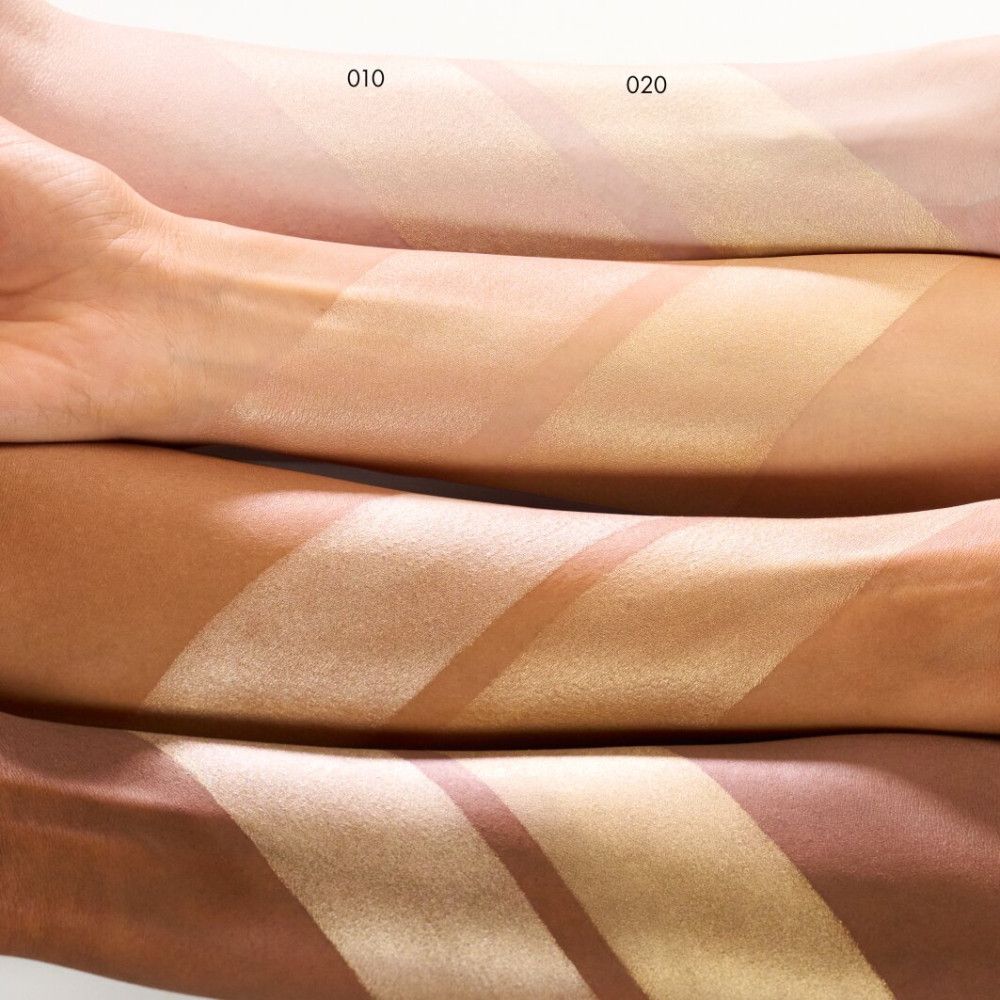 Bras avec des nuances de surligneur appliquées. Plusieurs nuances sont visibles.