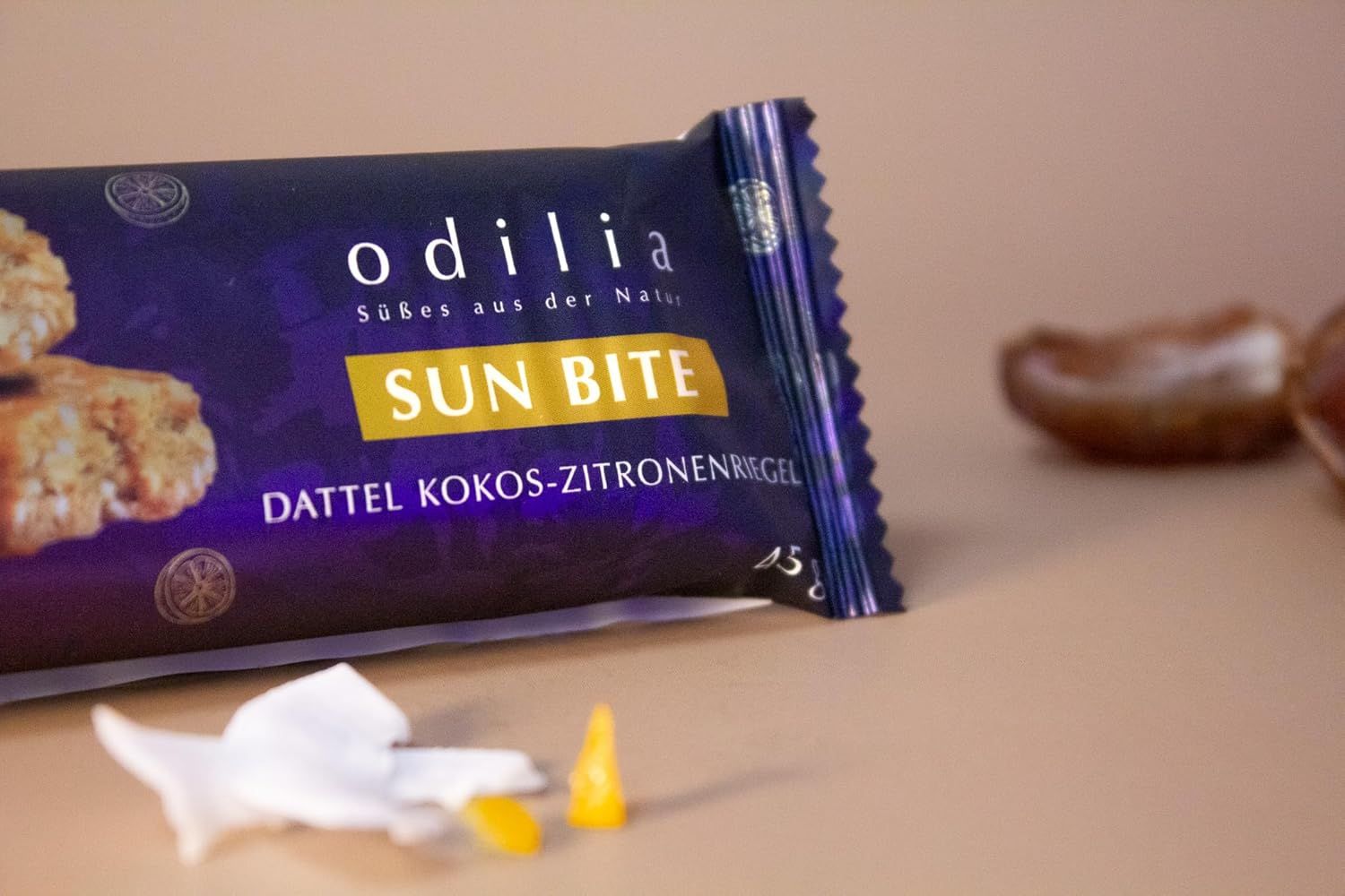 Barre Odilia Sun Bite : barre datte coco citron.