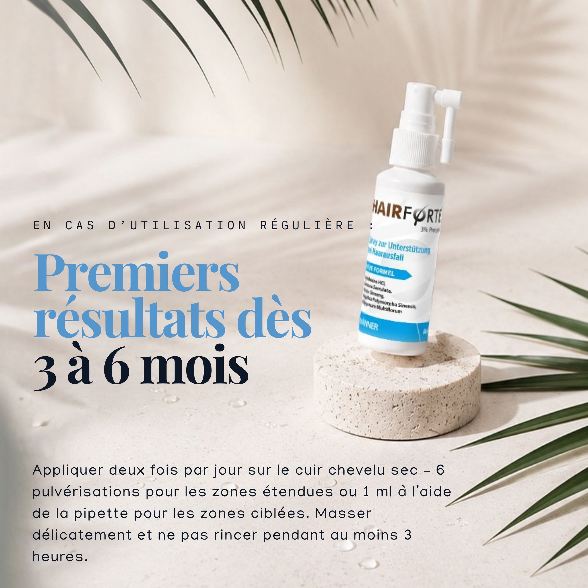 Hairforte Spray 3% Procapil contre la perte de cheveux, bloqueur de DHT