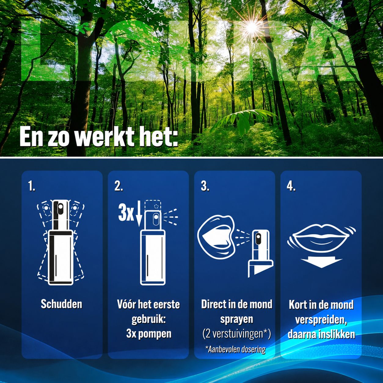 LIQURA Vitamine D3+K2 Spray: Ingrediënten, vegan, glutenvrij, lactosevrij.