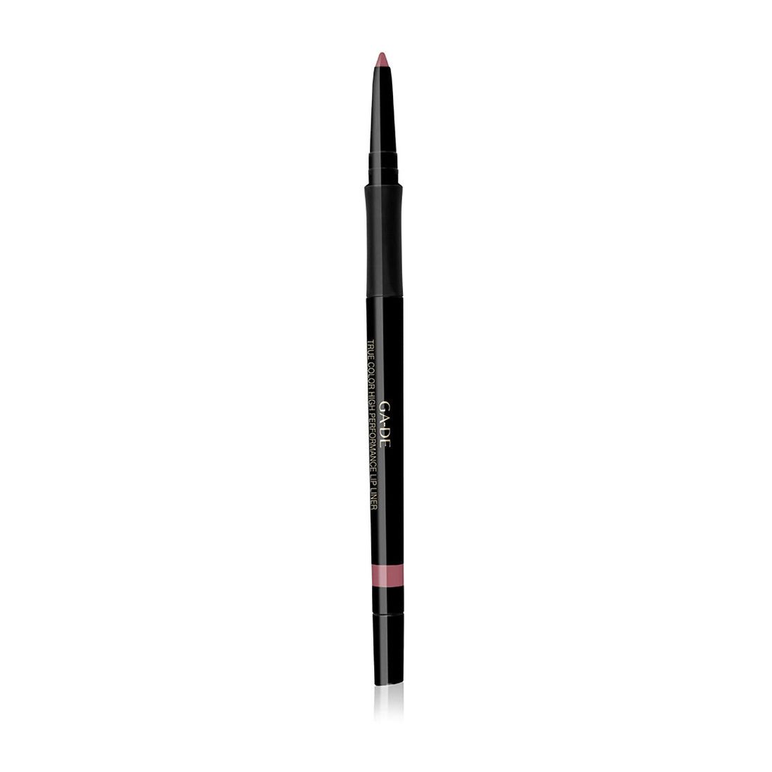 Zwarte lipliner met roze stift. De stift heeft de merknaam Ga-De.