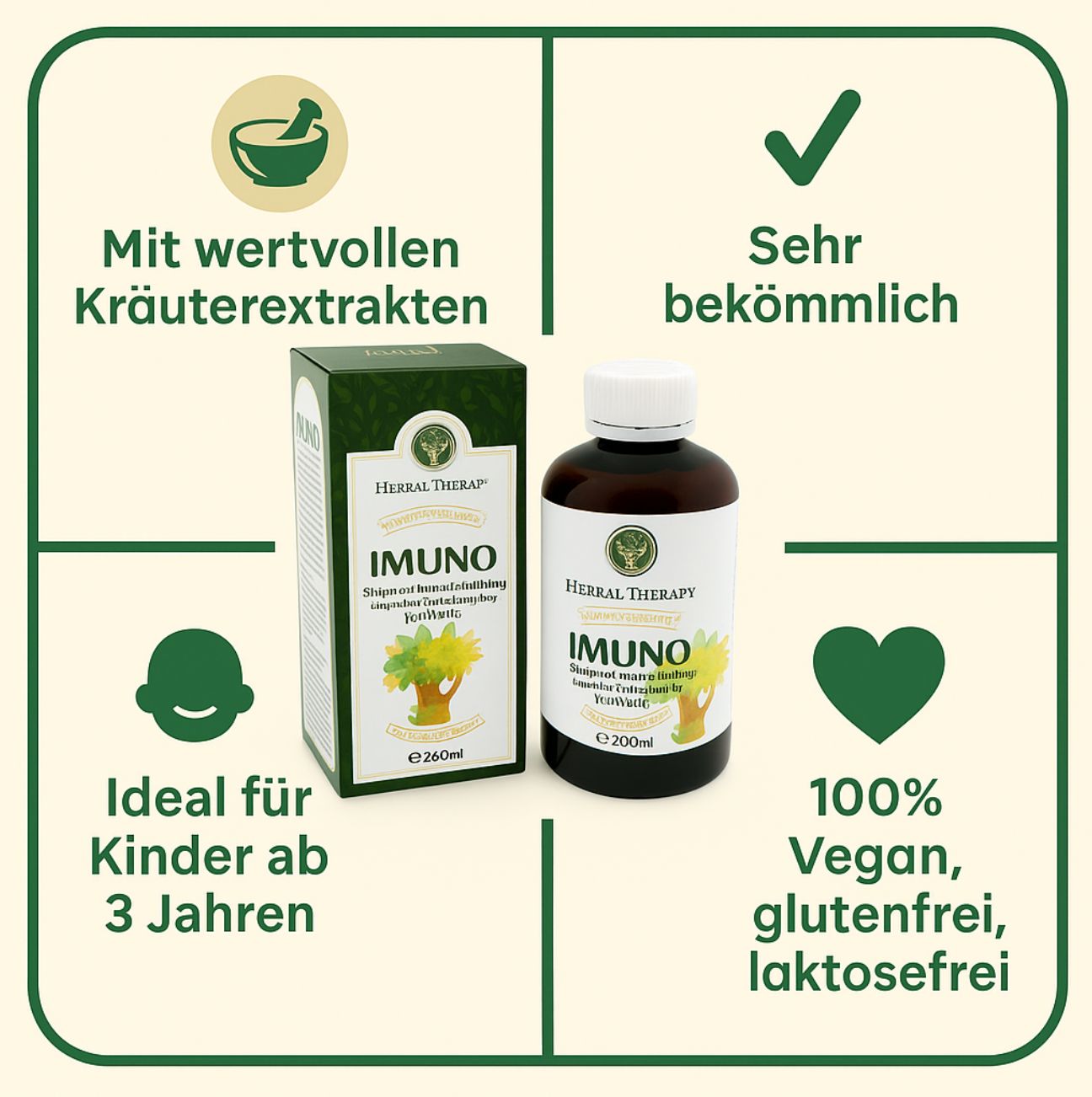 Herbal Therapy Immuunversterkende siroop met vitamine B-complex voor kinderen