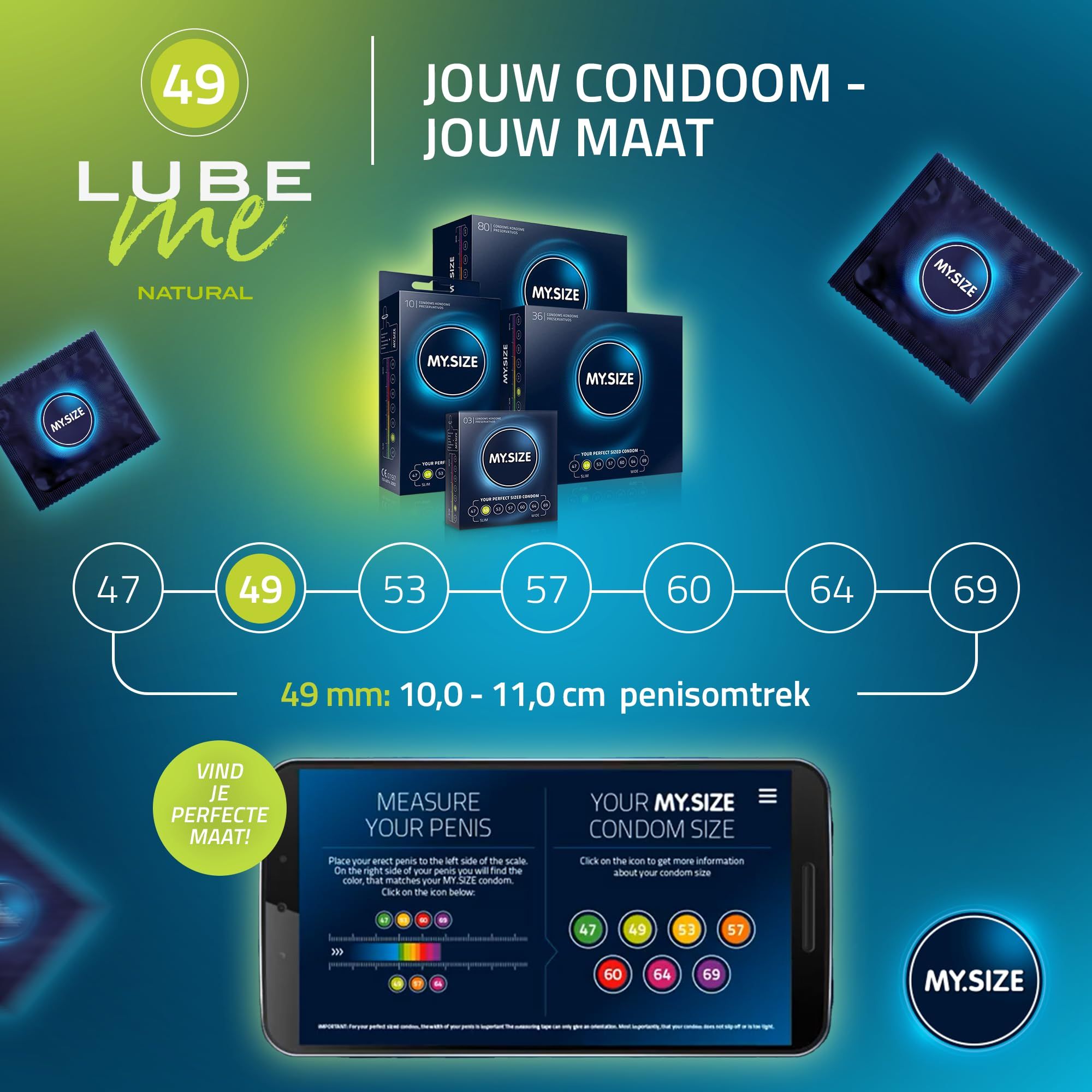 MY.SIZE PRO Condooms + LUBE ME Natural + Body Candle Set