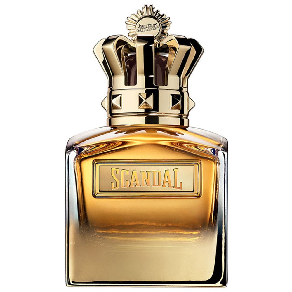 Gouden flacon met koninklijke kroon en opschrift "SCANDAL".