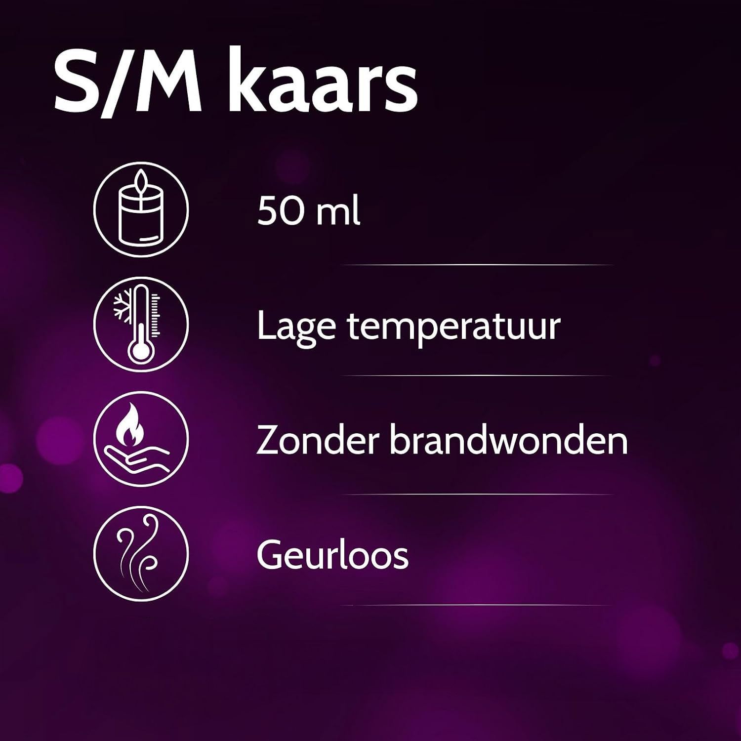 Vibratissimo S/M kaarsenset met glijmiddel, oogmasker en veren.