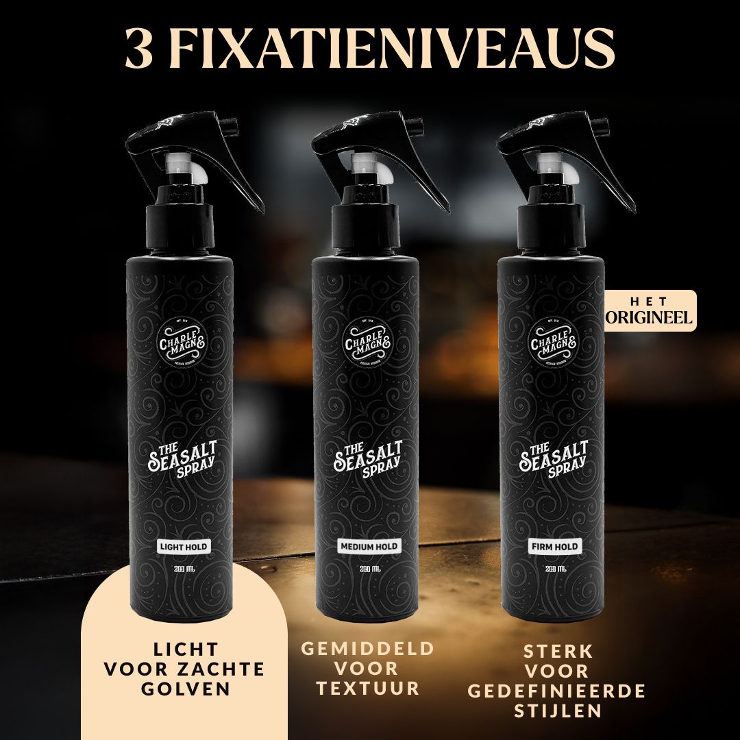 Zwarte sprayfles met ingrediëntenlijst.